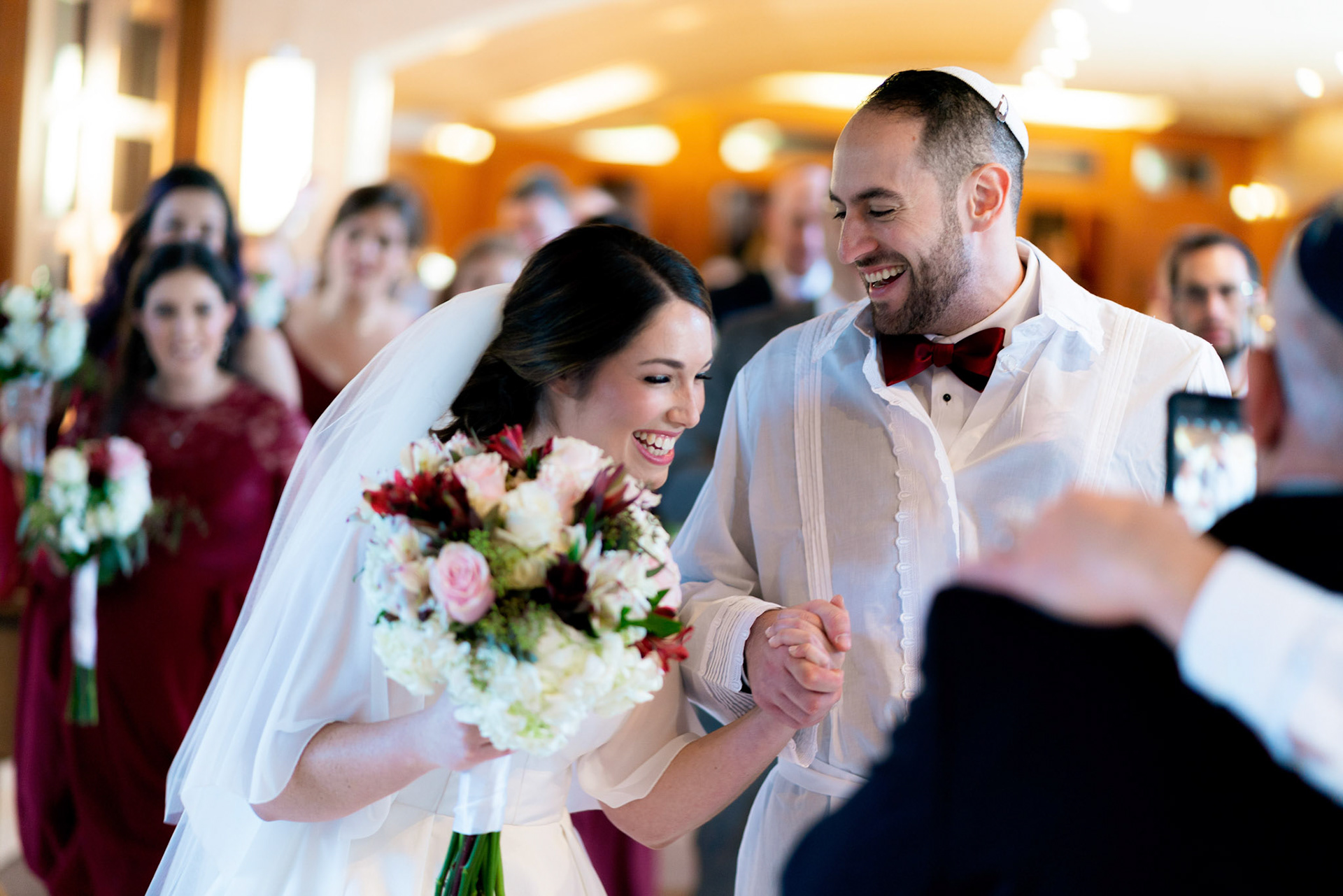 Wedding of Rebecca and Elliot at Beth Tfiloh in Pikesville, MD on Sunday, December 12, 2021.