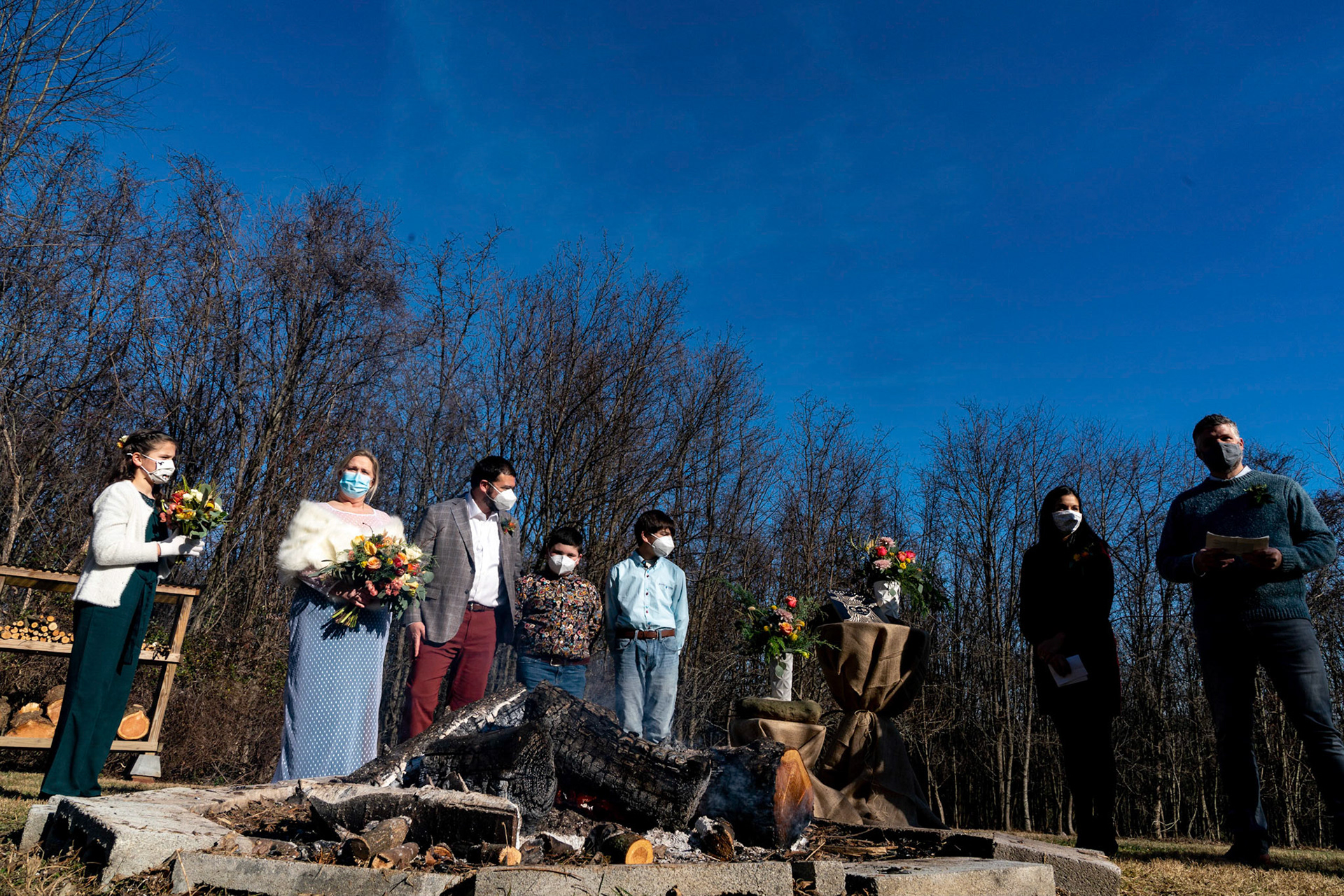 Sarah and Raj wed at their home in Parkton, MD on Sunday, December 27, 2020.