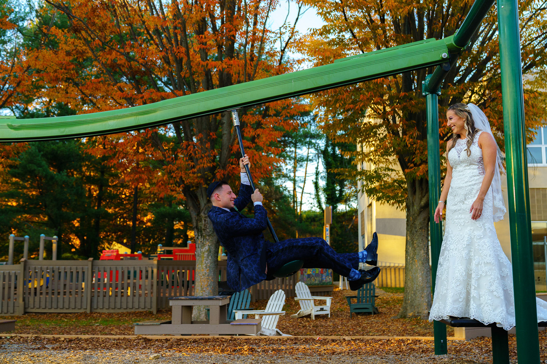 Melissa and Lee get married at Chizuk Amuno Congregation in Baltimore, MD on Saturday, November 7, 2020.