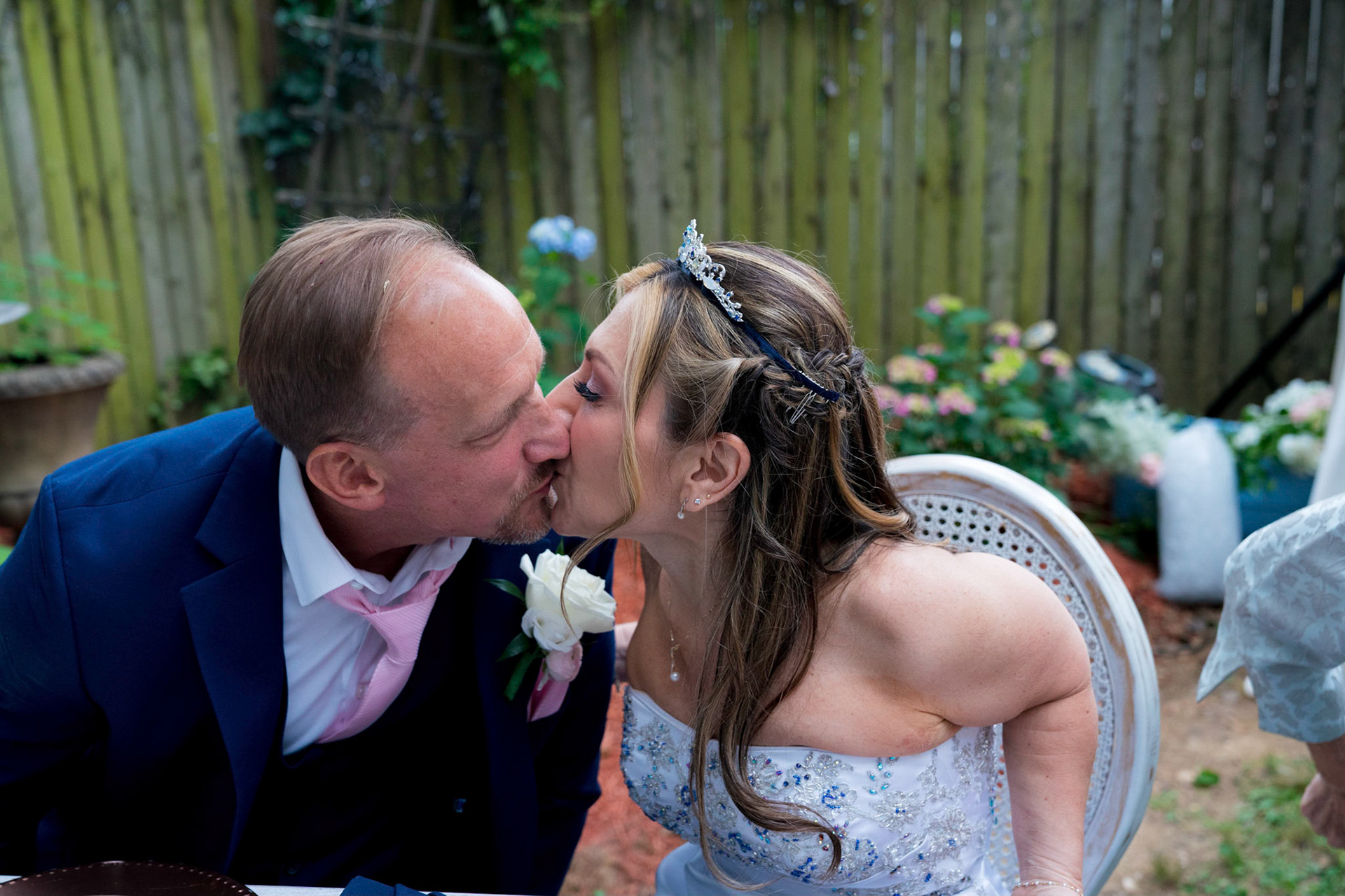 Marina and Mike’s intimate wedding at their home in Arlington, VA.