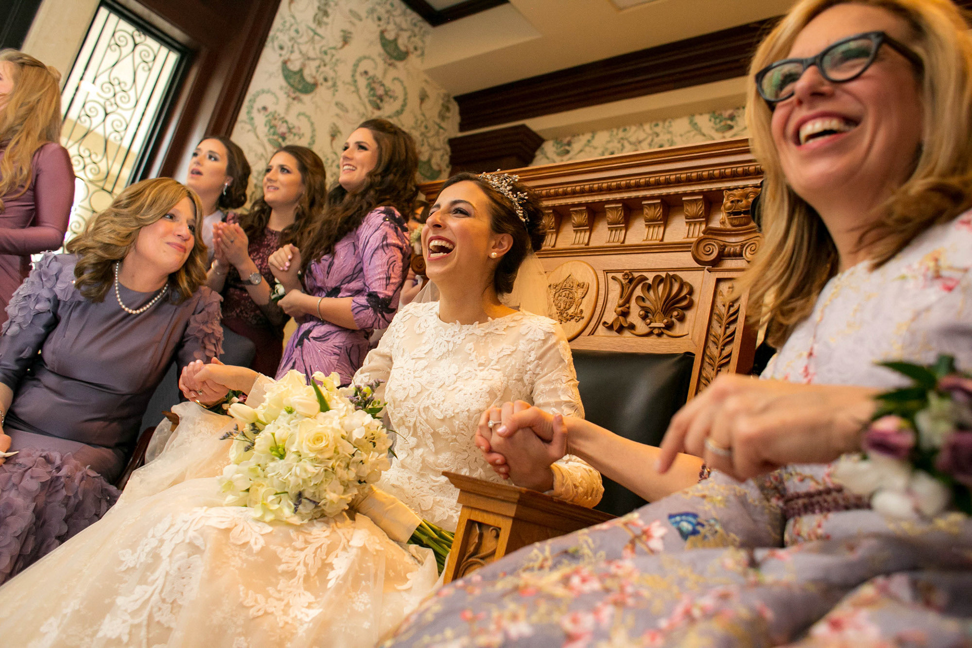 Modern Orthodox Jewish Wedding Grand Lodge Hunt Valley Baltimore Chosson Kallah Tish Bedeken Chuppah Party Portraits Spring Cloudy Rain Fran Berger