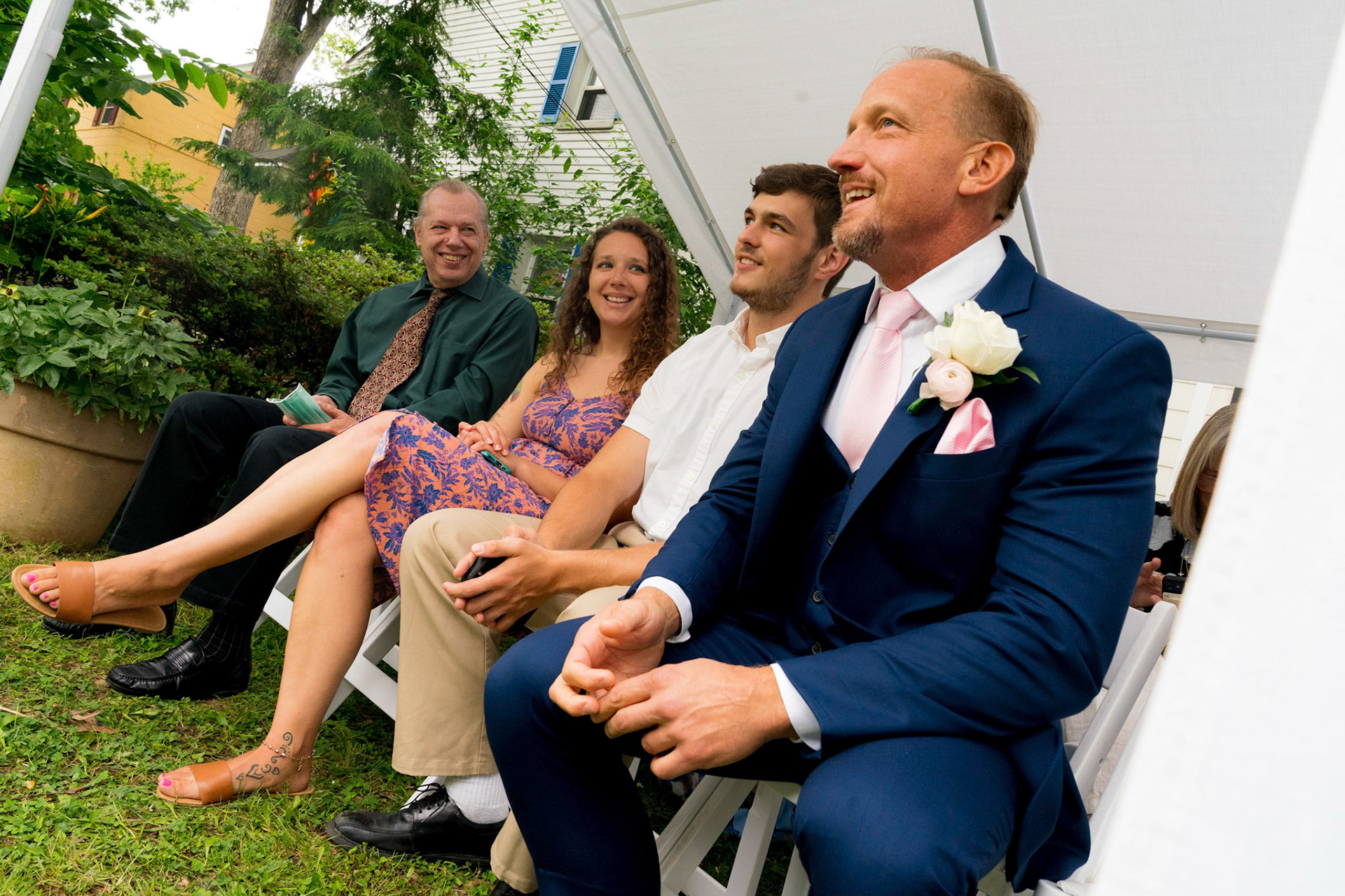 Marina and Mike’s intimate wedding at their home in Arlington, VA.