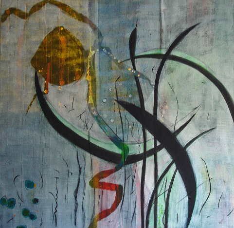 Wasserspiel, Acryl, 100x100cm