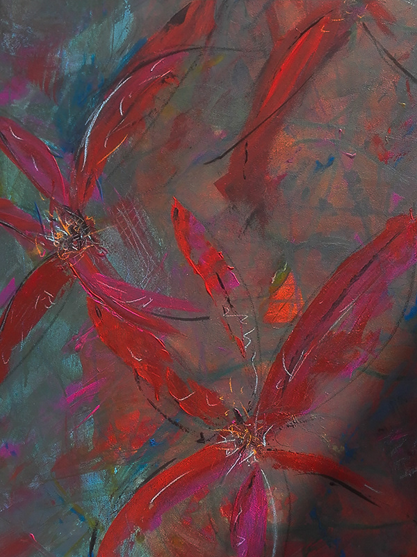 Flammenblüte, Acryl, 86x96 cm
