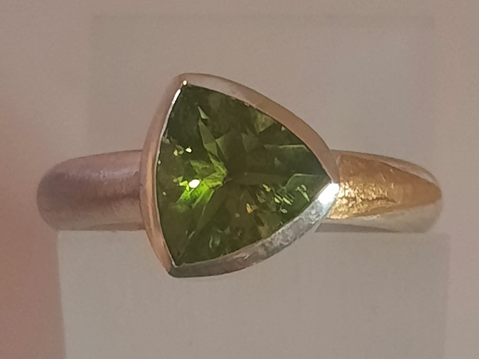 Ring, 935 Silber, Feingold, Peridot