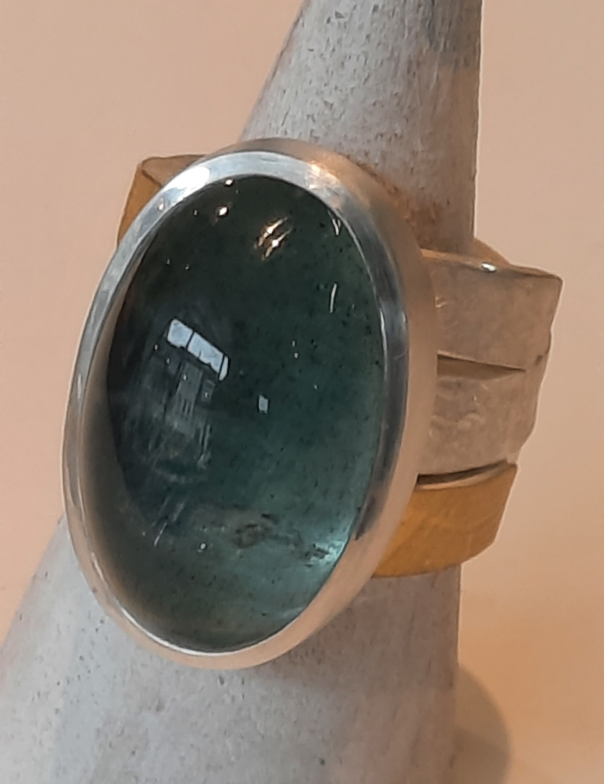 Ring, 935 Silber, Feingold, Aquamarin