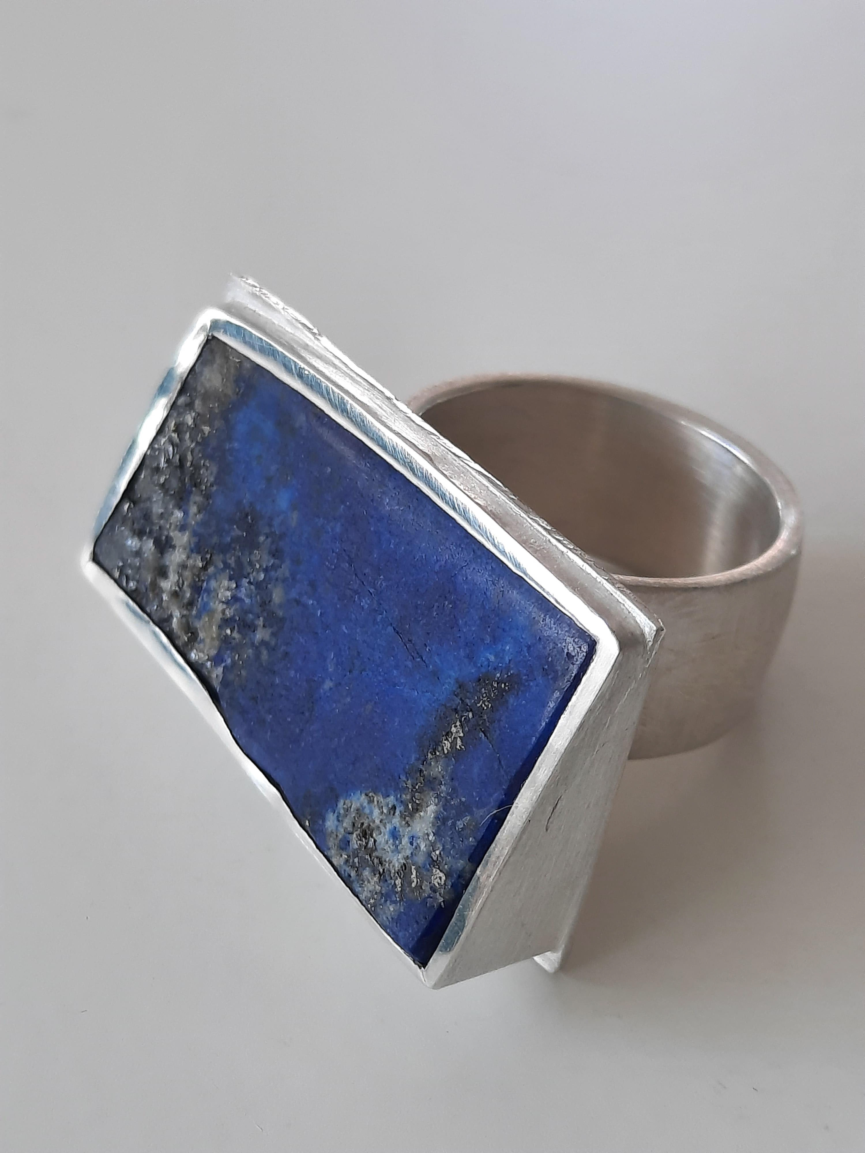 Ring, 935 Silber, Lapislazuli