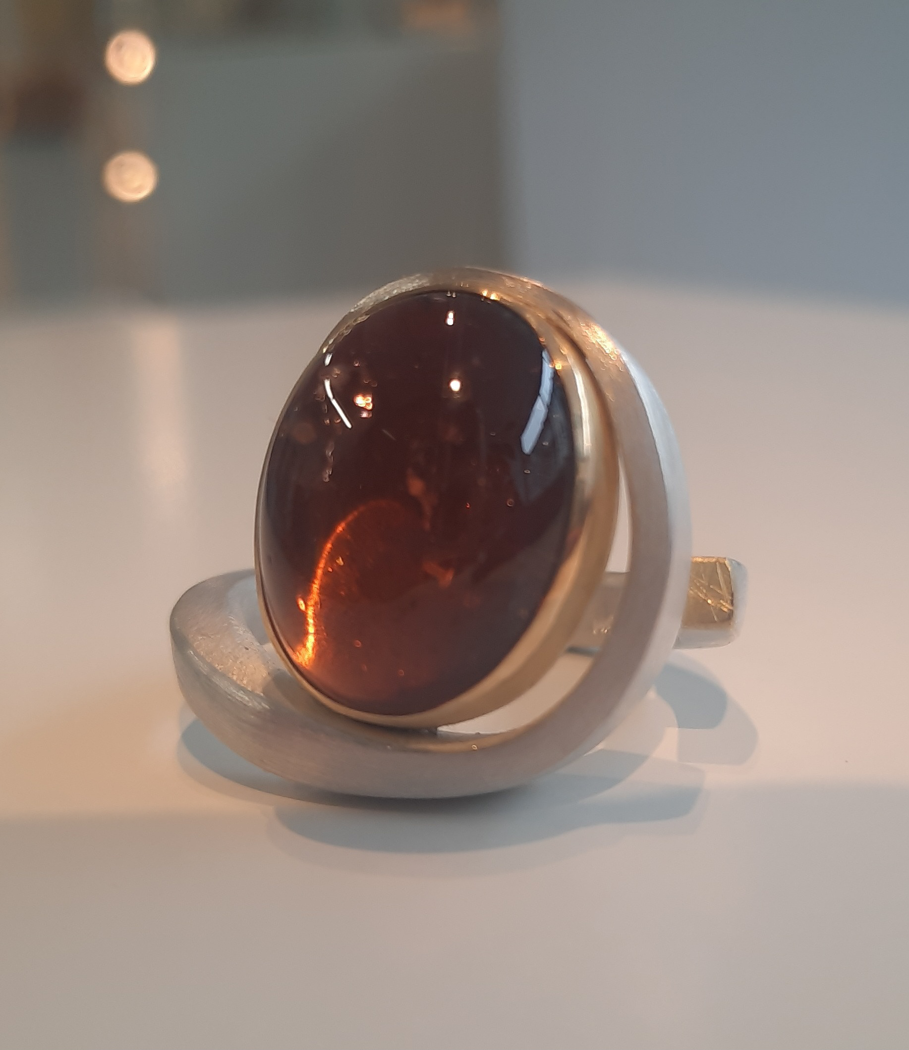 Ring,935 Silber, 750 Gold, Turmalin