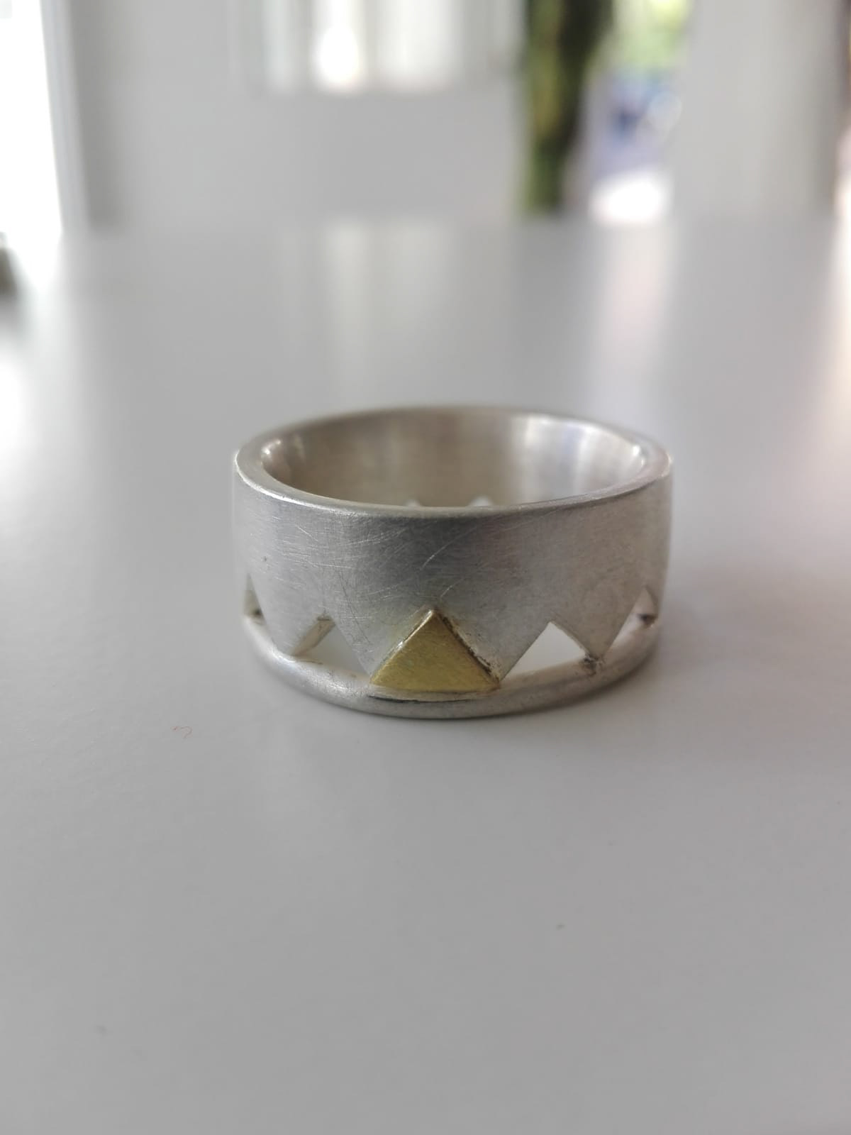 Krönchenring, 925 Silber, 750 Gold