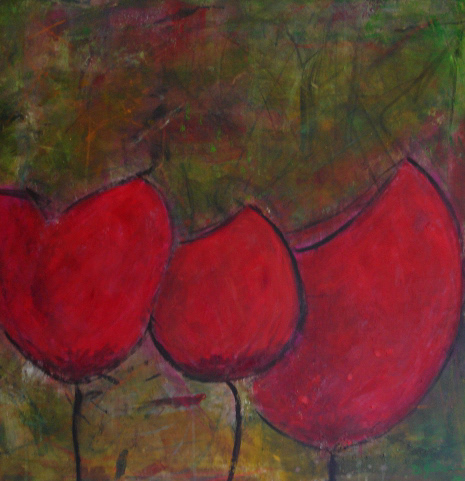 Tulpen, Acryl, 100x100cm