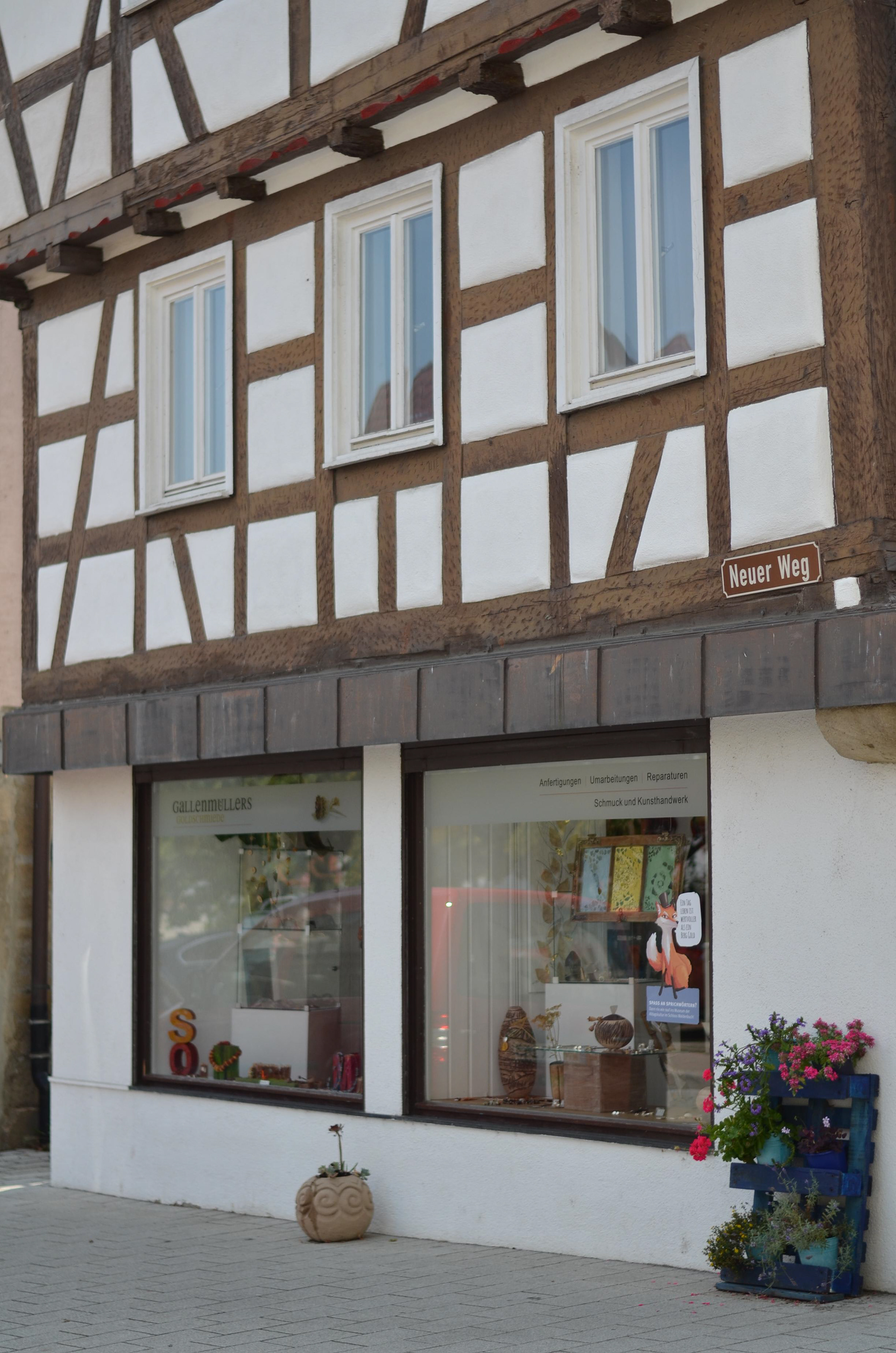 Blick auf mein Ladengeschäft in der Waldenbucher Altstadt.