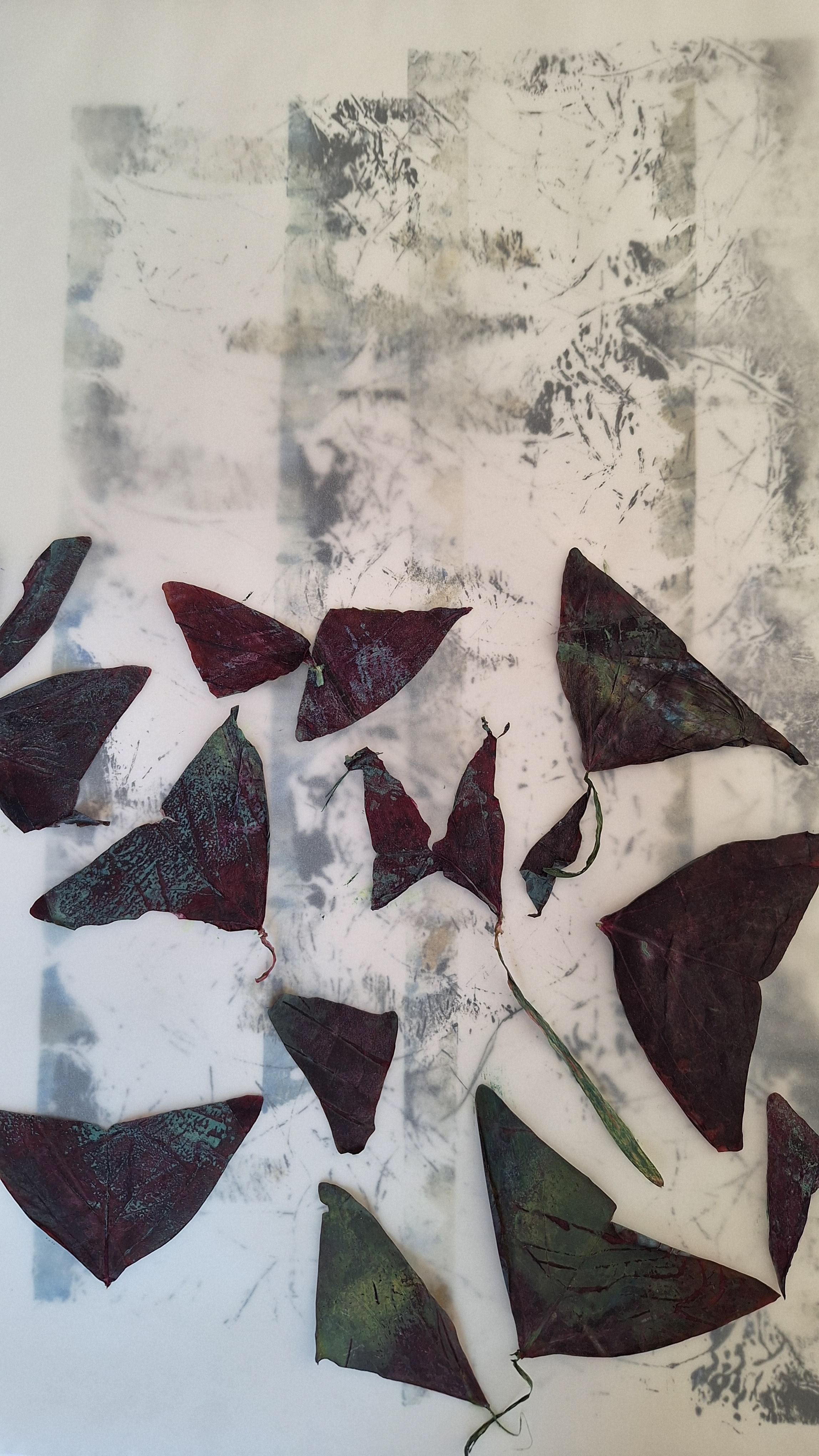 Zart wie ein Schmetterling, Serie Druckgrafik mit Naturmaterialien, 20252025