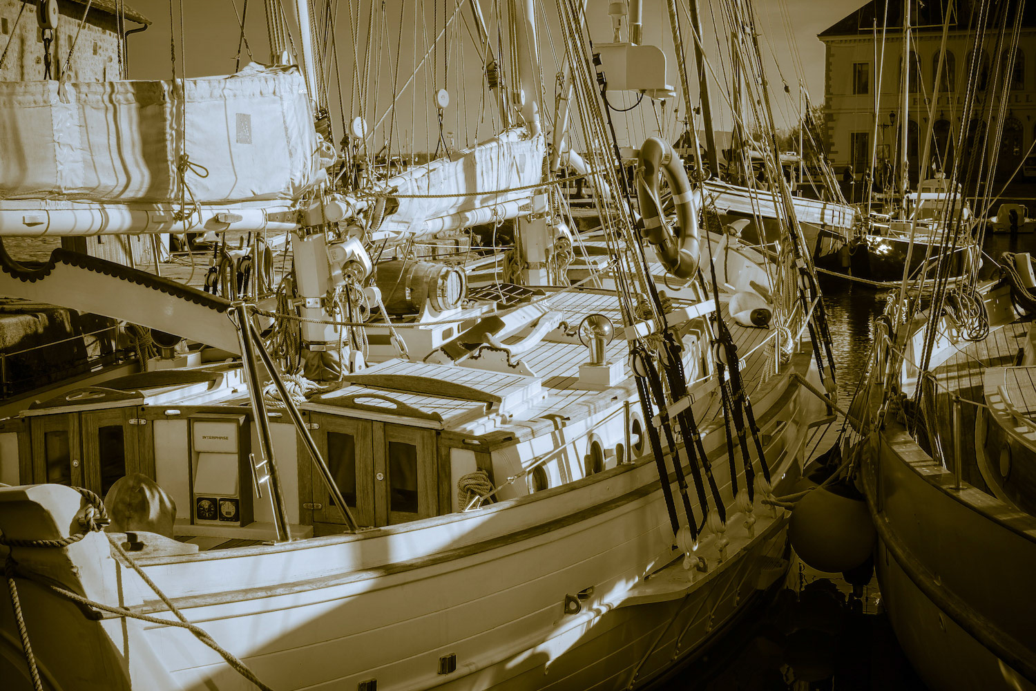 Boat sepia