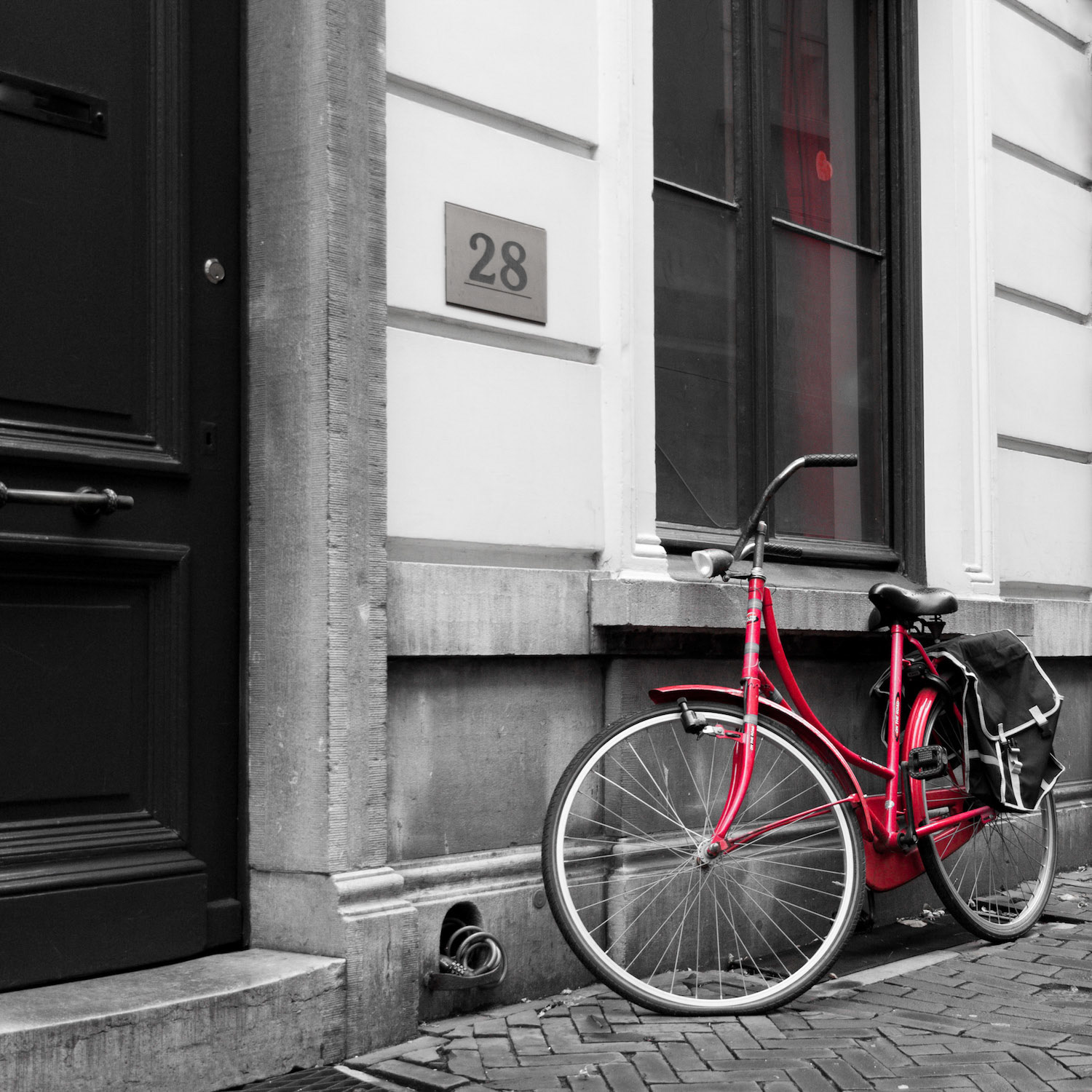 Red bike at the 28