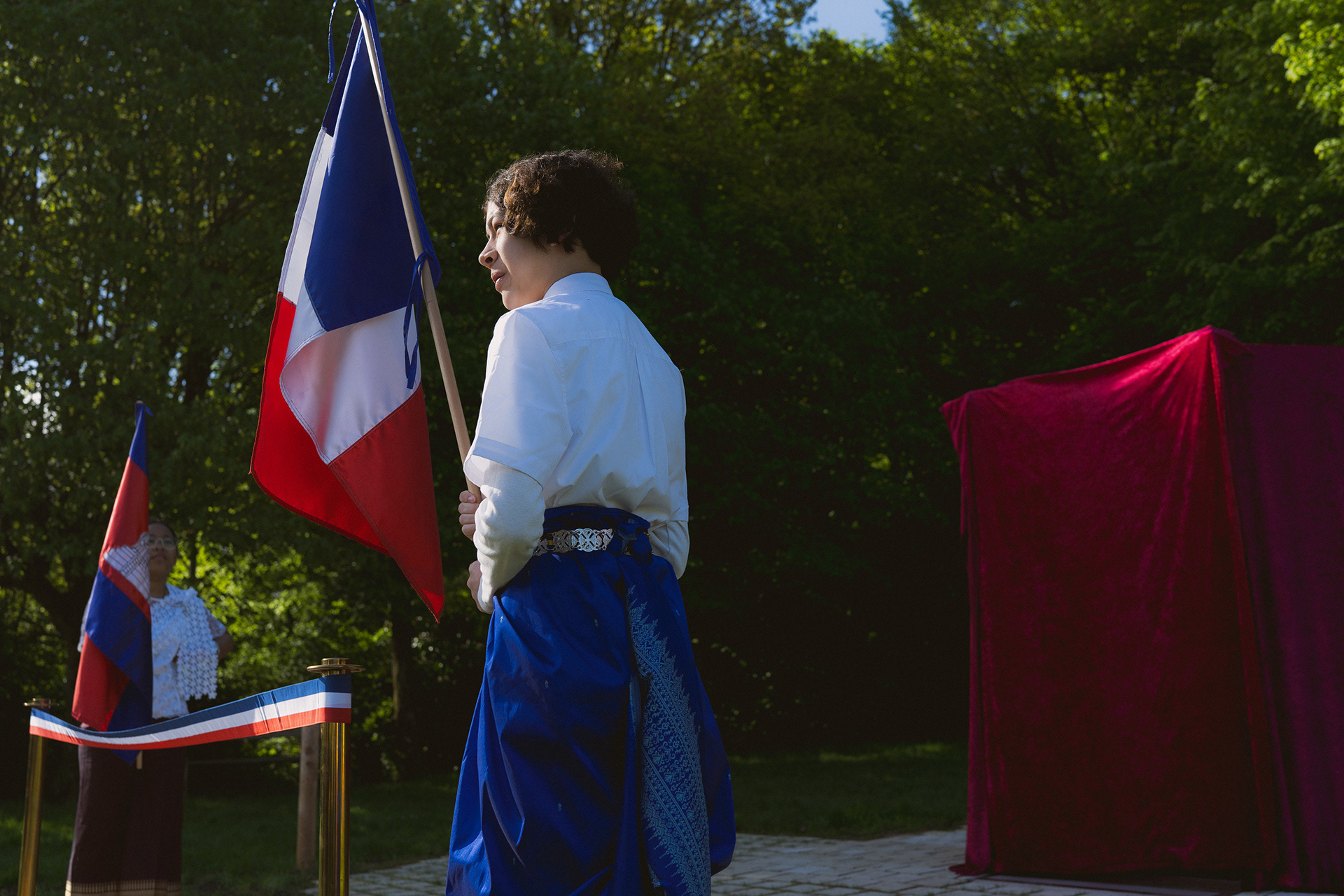 Mise en place lors de l'inauguration du mémorial