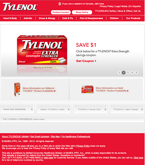 Old homepage
