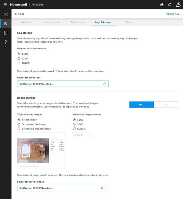 Settings screen 3