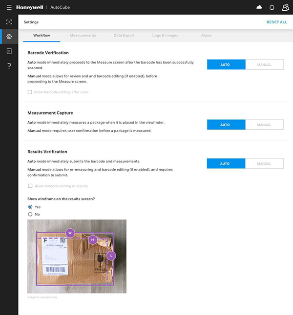 Settings screen 1