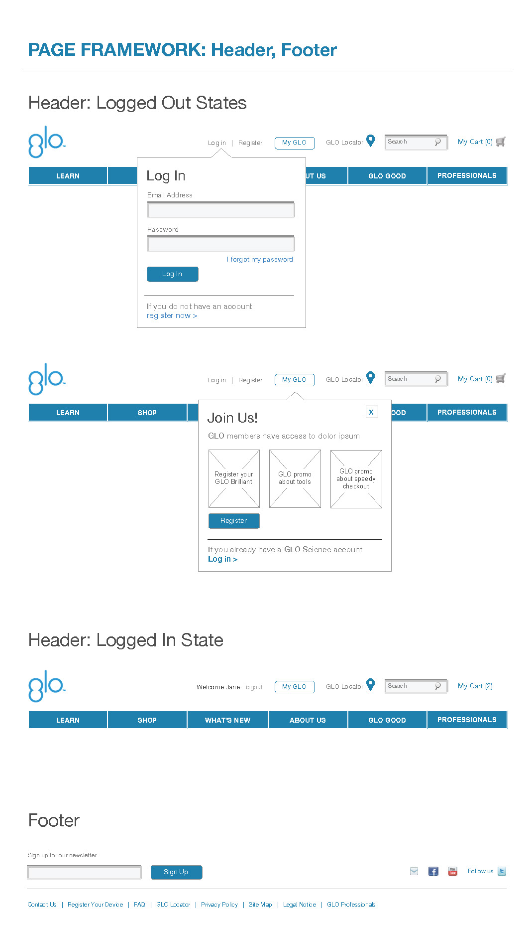 Header footer wire