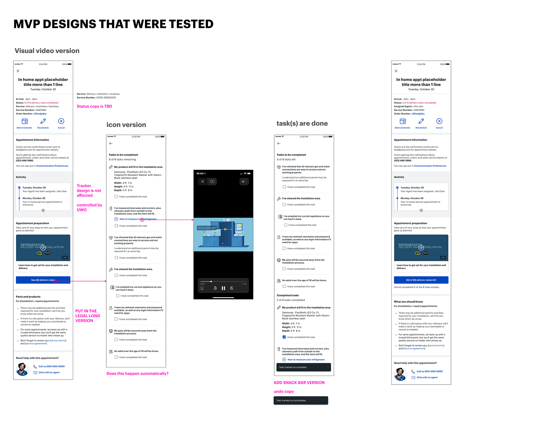 Tested designs flow