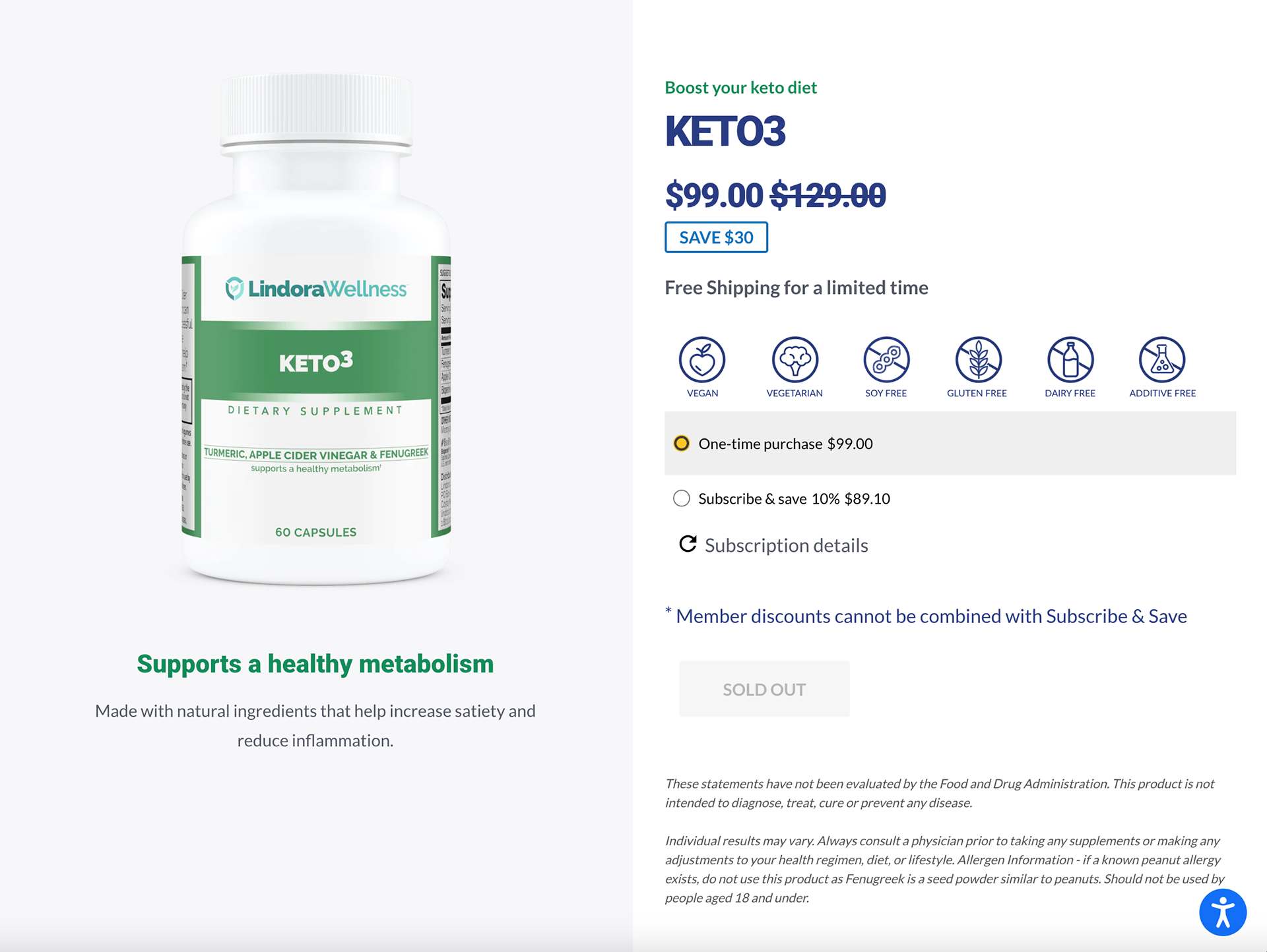 Producer for Lindora KETO3 product landing page and website pages. Worked with developer and designer to develop and maintain after launch.