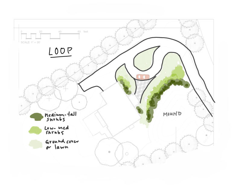 Concept sketch for driveway configuration.
