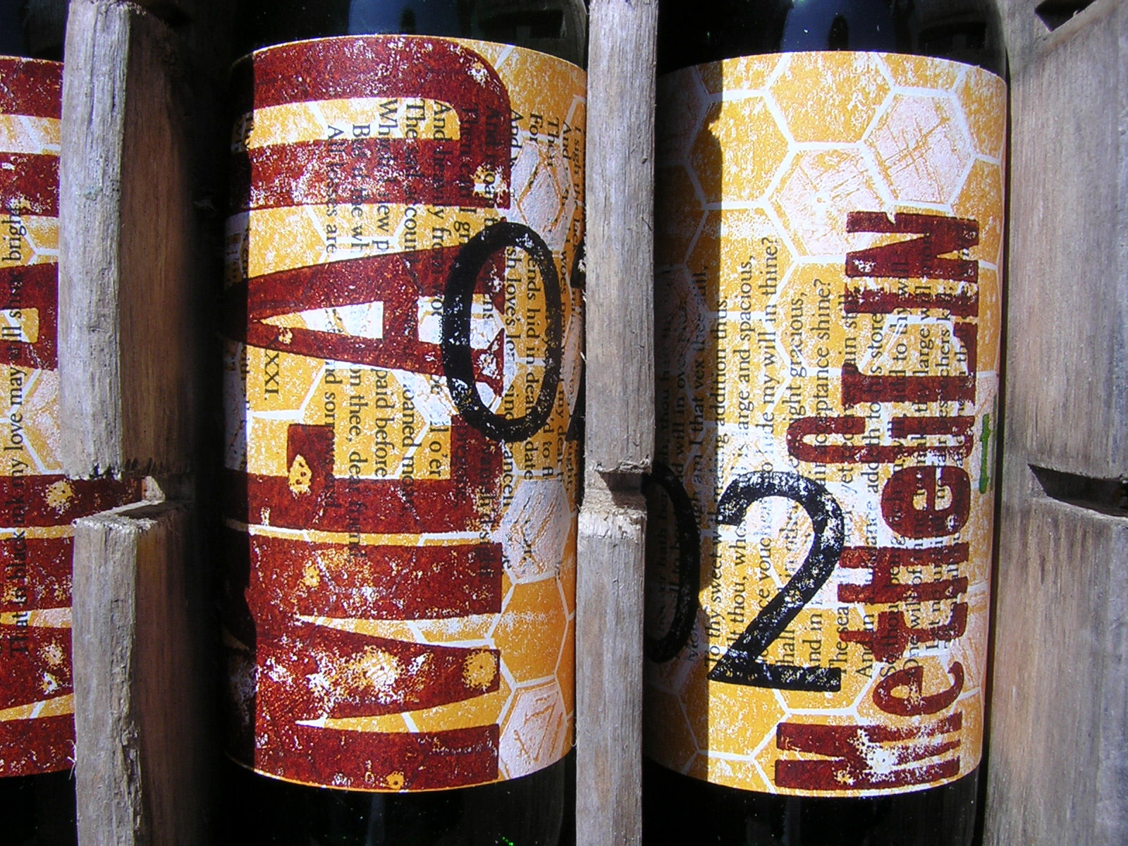 Letterpress/linocut mead label