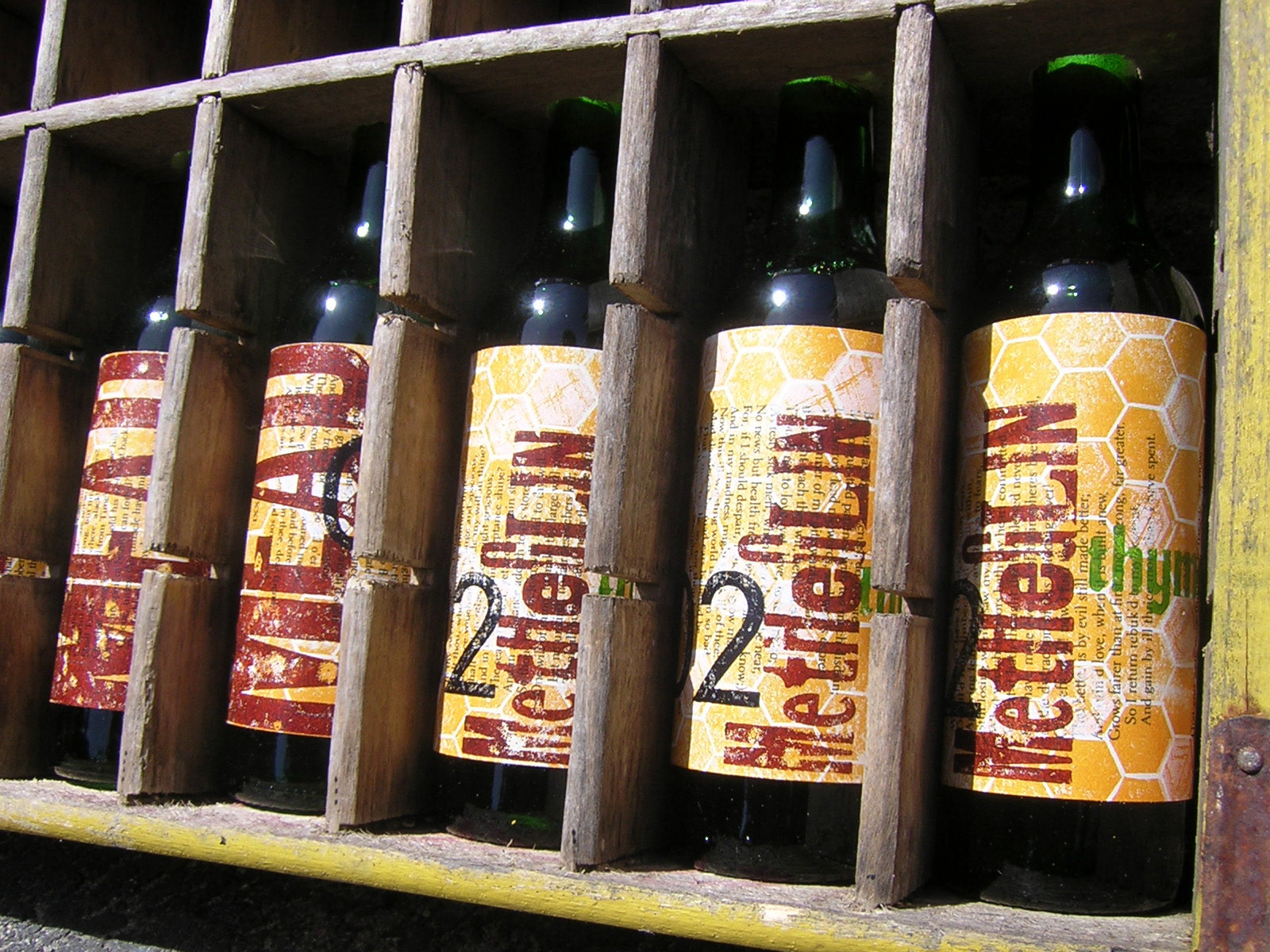 Letterpress/linocut mead label