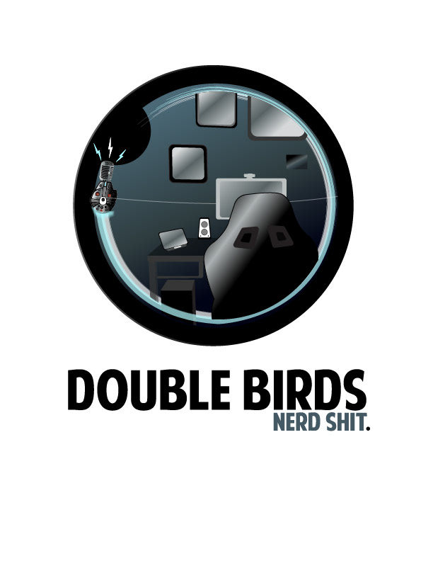 Podcast logo for double birds 