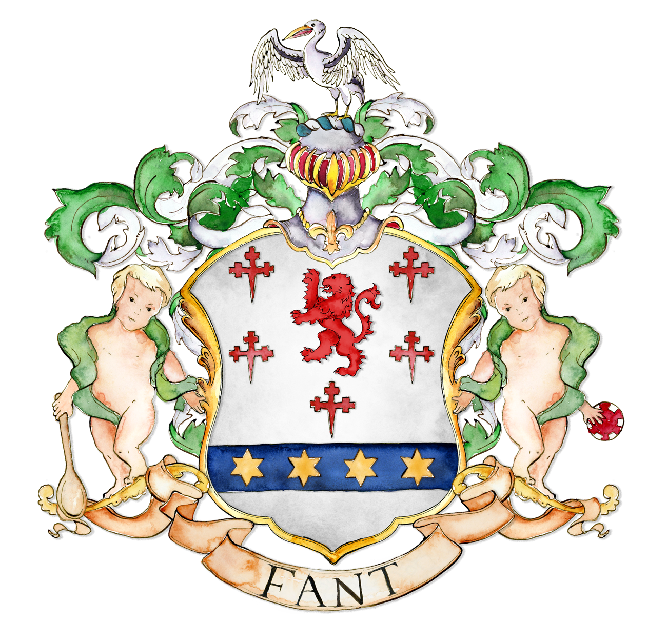 hand painted family crest