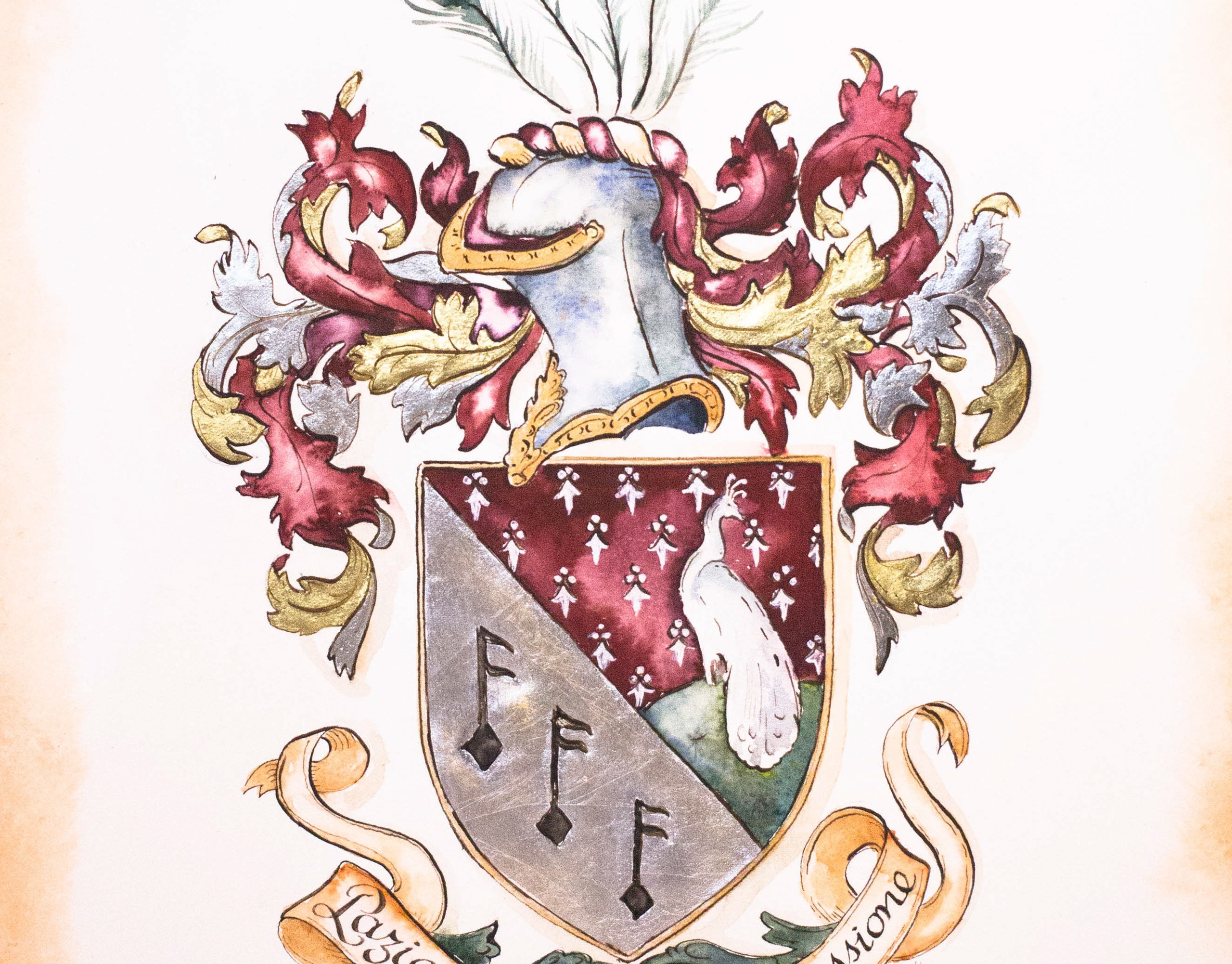 Hand painted family crests by Jamie Hansen - Barr Family Crest