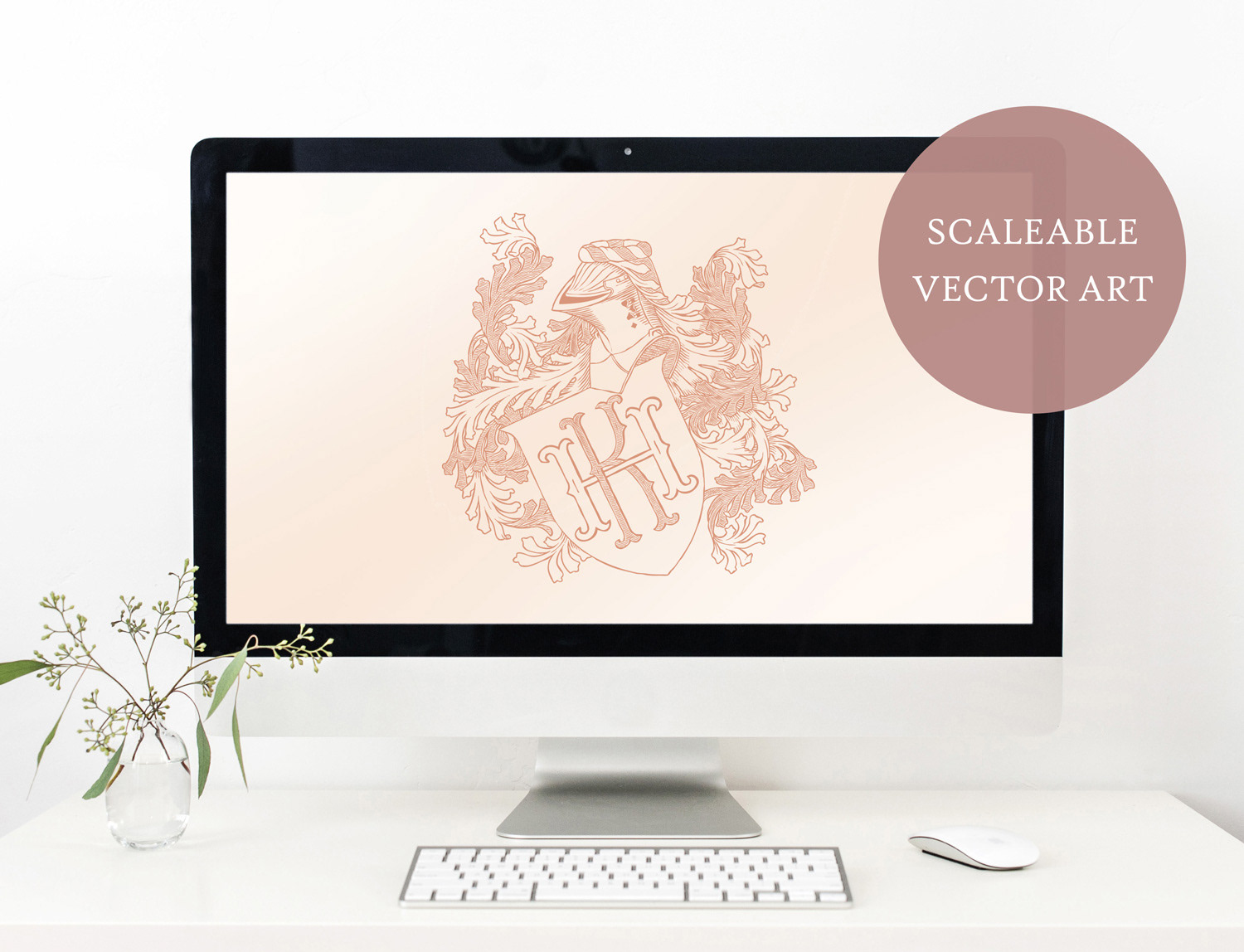 Custom wedding monogram vector