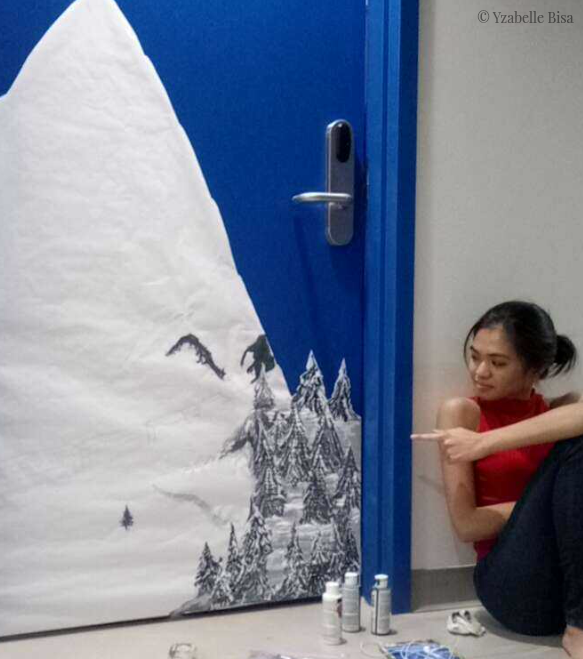 Painting of the Polar Express. Acrylic on paper.