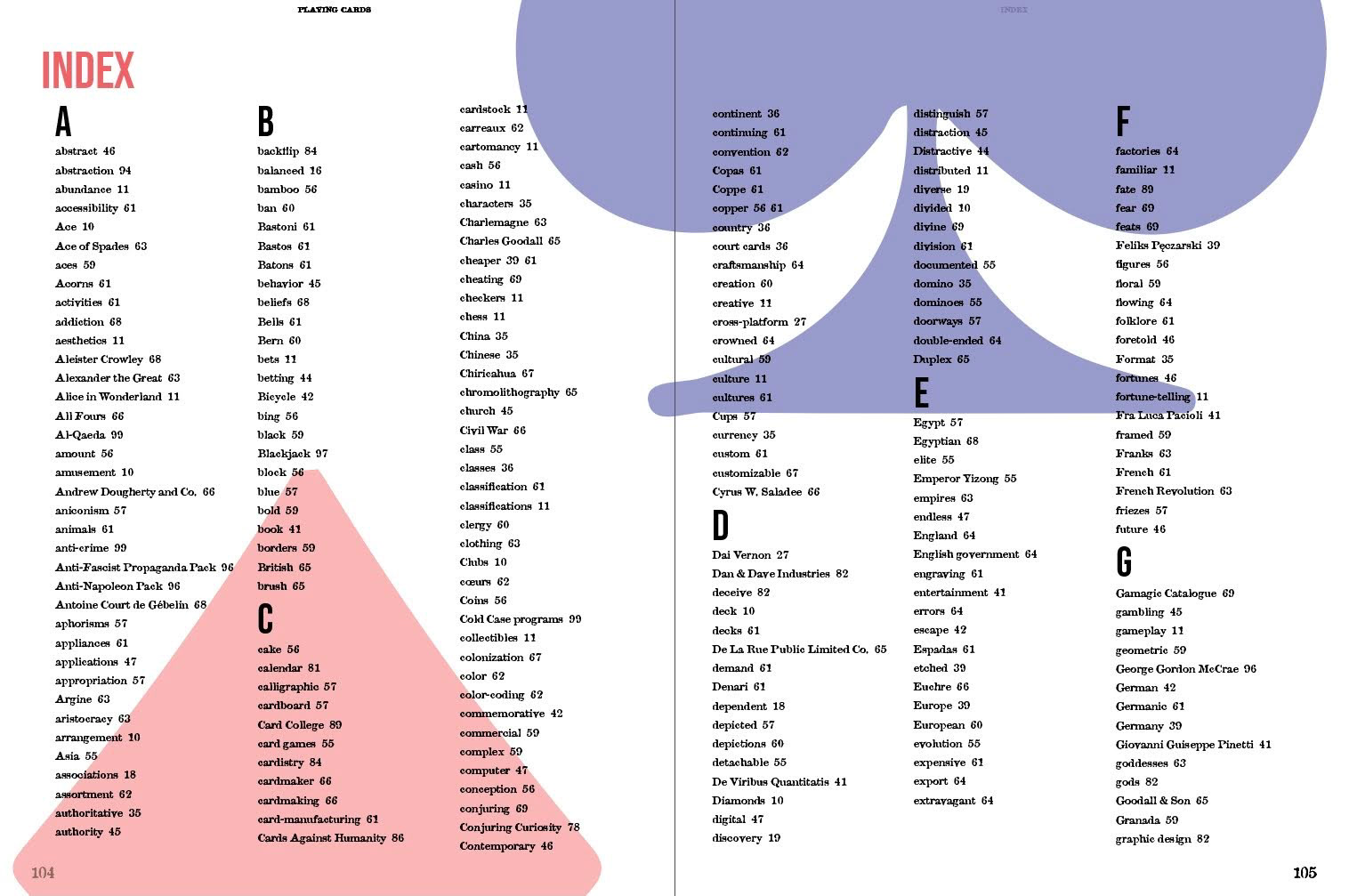 Index. pp 104-105