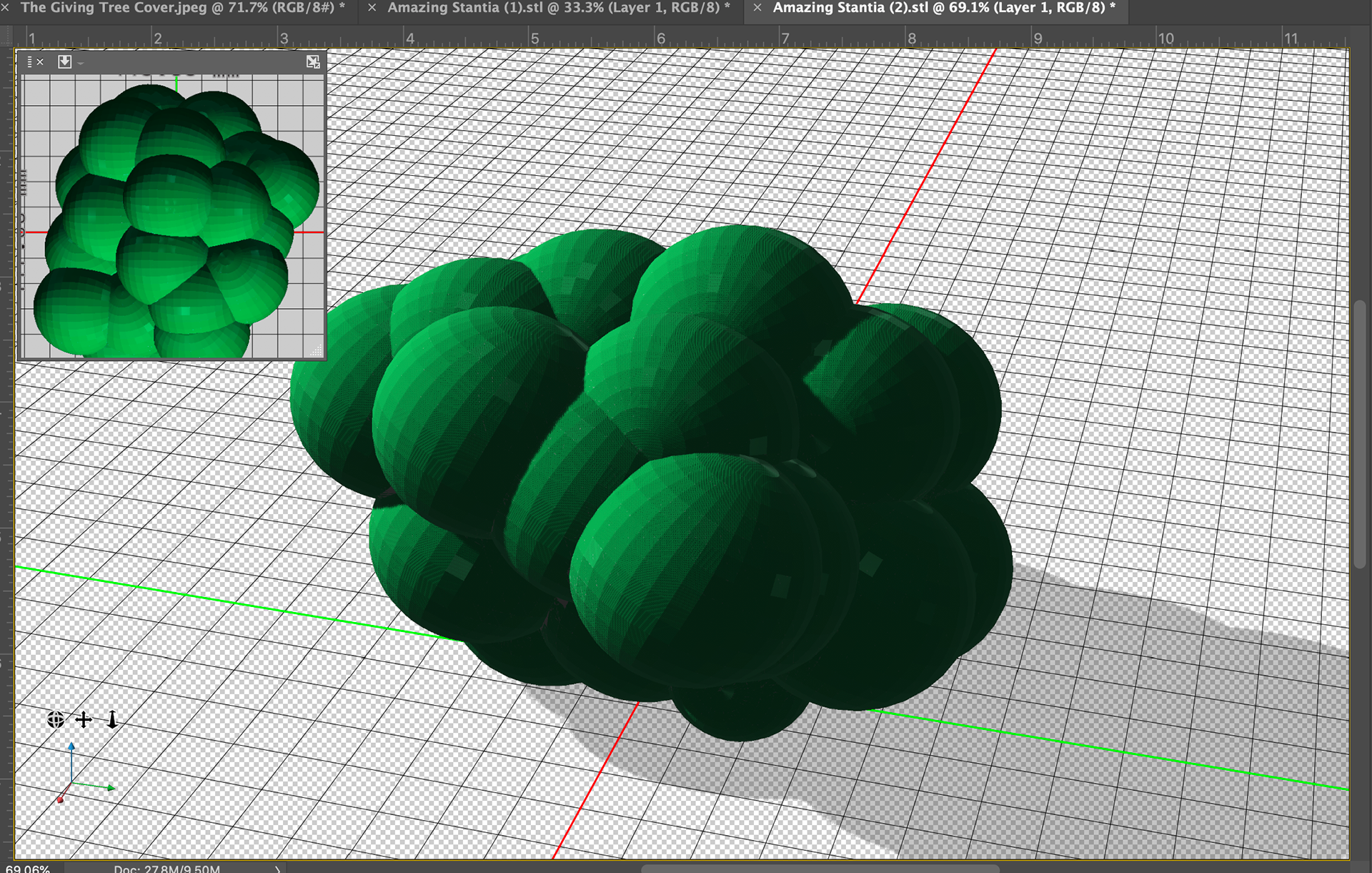 Tree Leaves. Photoshop 3D.