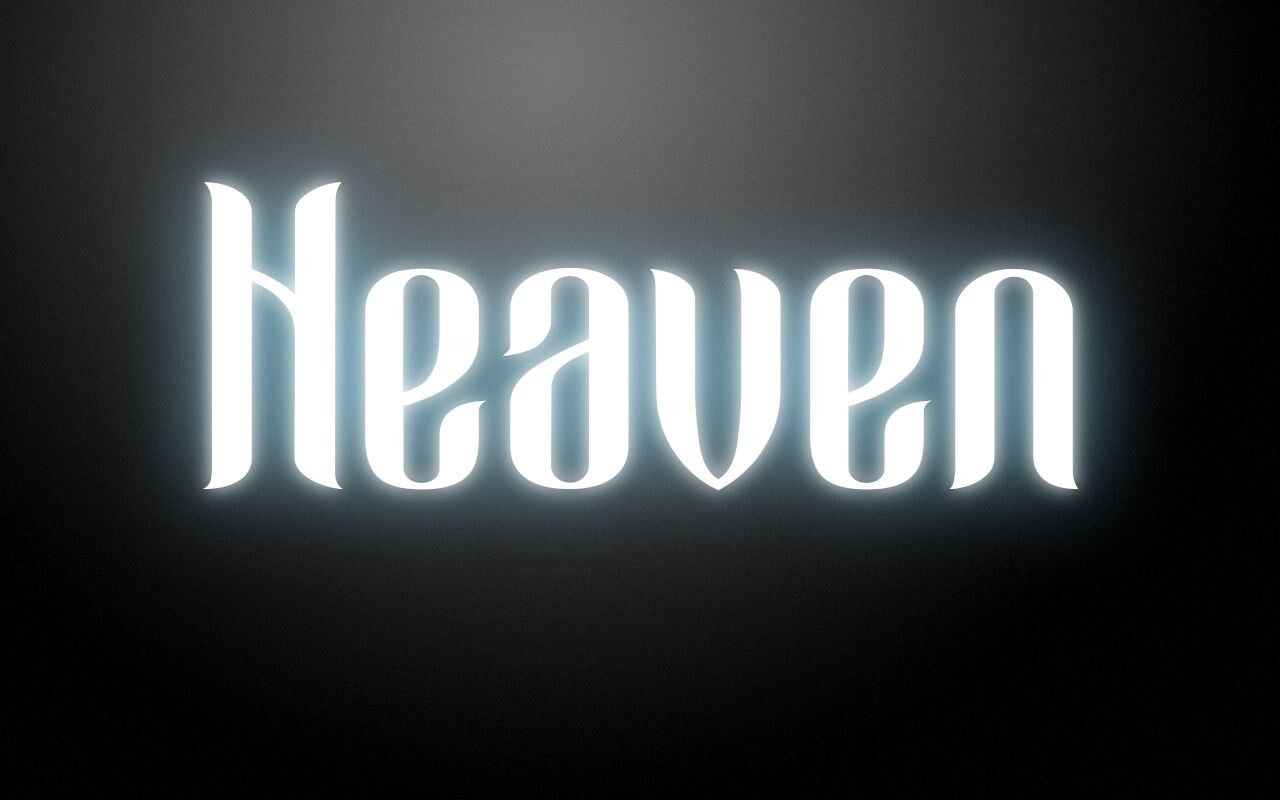 Photoshopped Image: Typographic "Heaven" Illustration (Size: 18 in × 11 in)