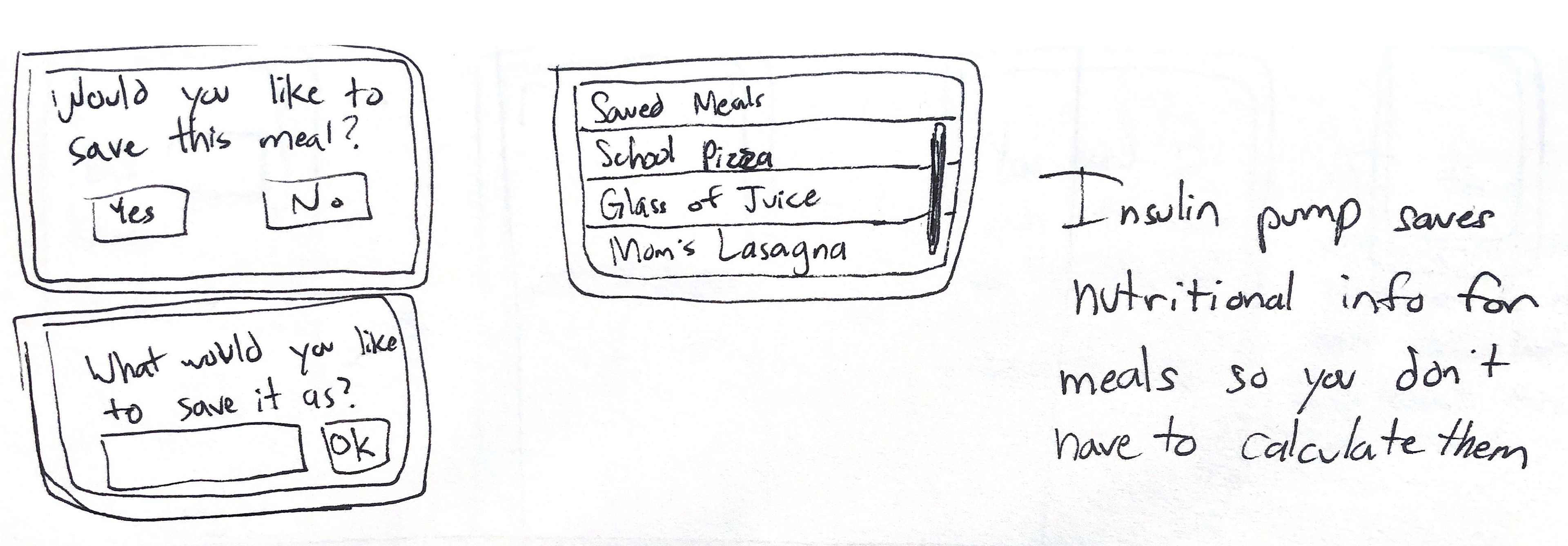 Save nutritional information for meals in the insulin pump