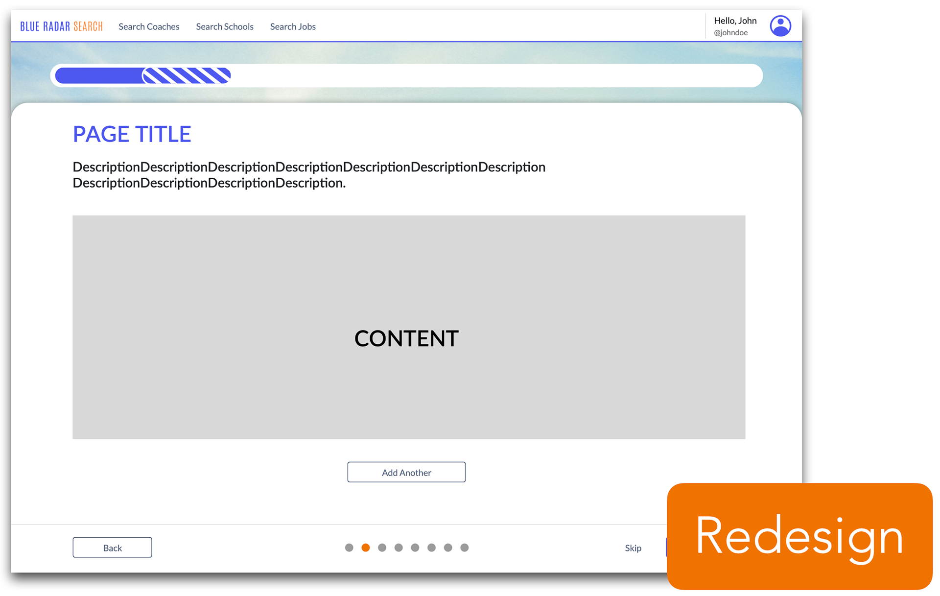 Our redesigned profile completion template page