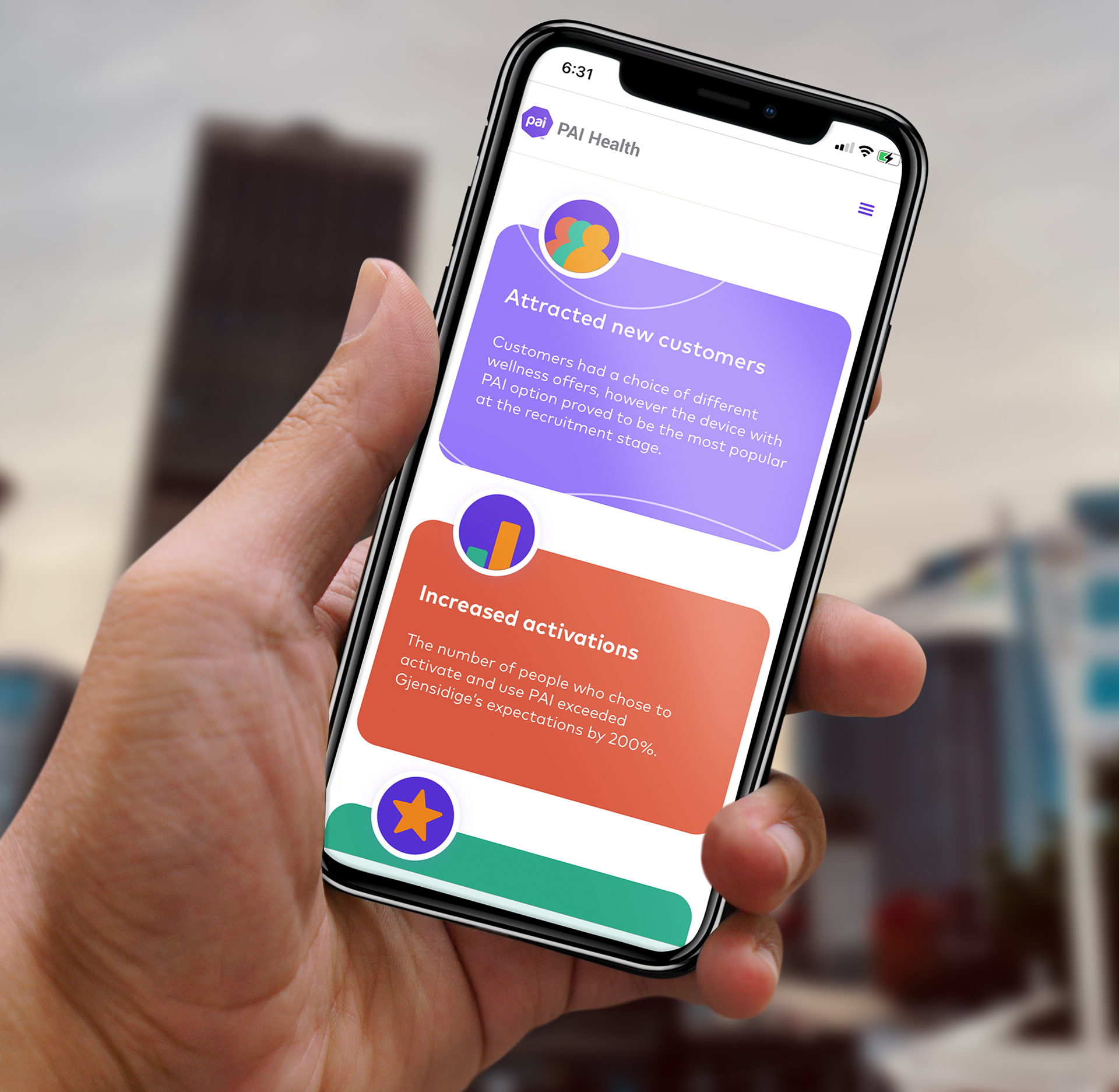 This case study webpage features custom icons and an optimized mobile view.
