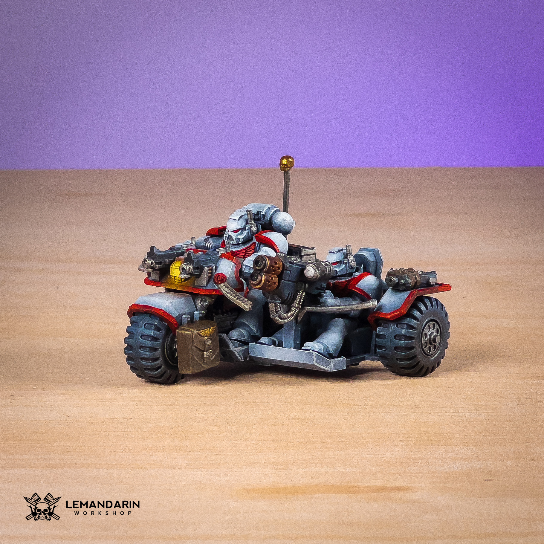 White Scars Land Attack Bike