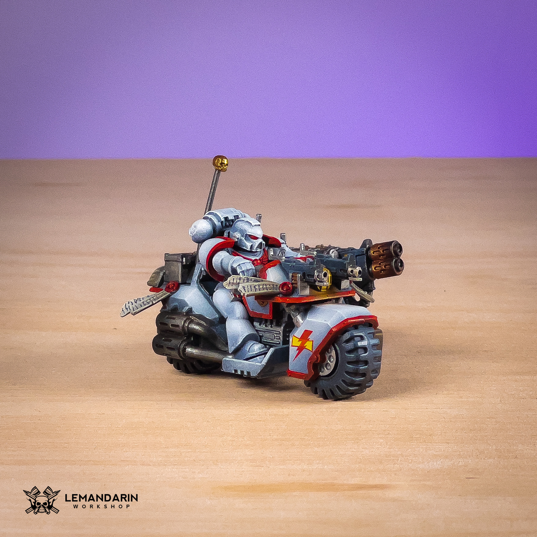 White Scars Land Attack Bike
