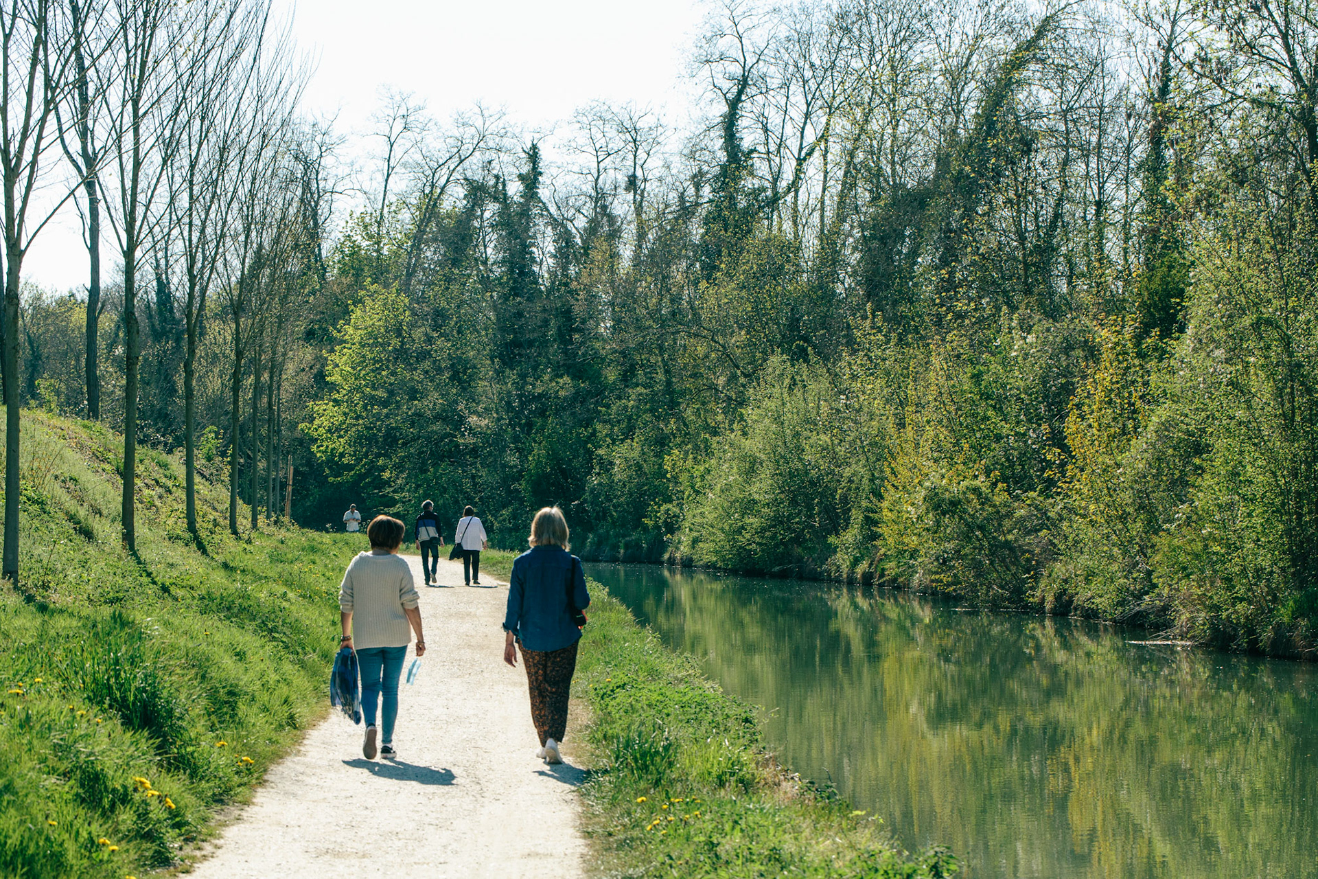 La nature continue de prendre le dessus à Claye-Souilly. Hormis le centre-ville, ce sont les rivières, les bois marécageux, et les champs qui sillonnent les alentours du canal. Pas de rue adjacente permettant de rejoindre un pâté de maison. La temporalité s’allonge, et les kilomètres s’enfilent à l’écart de la ville.