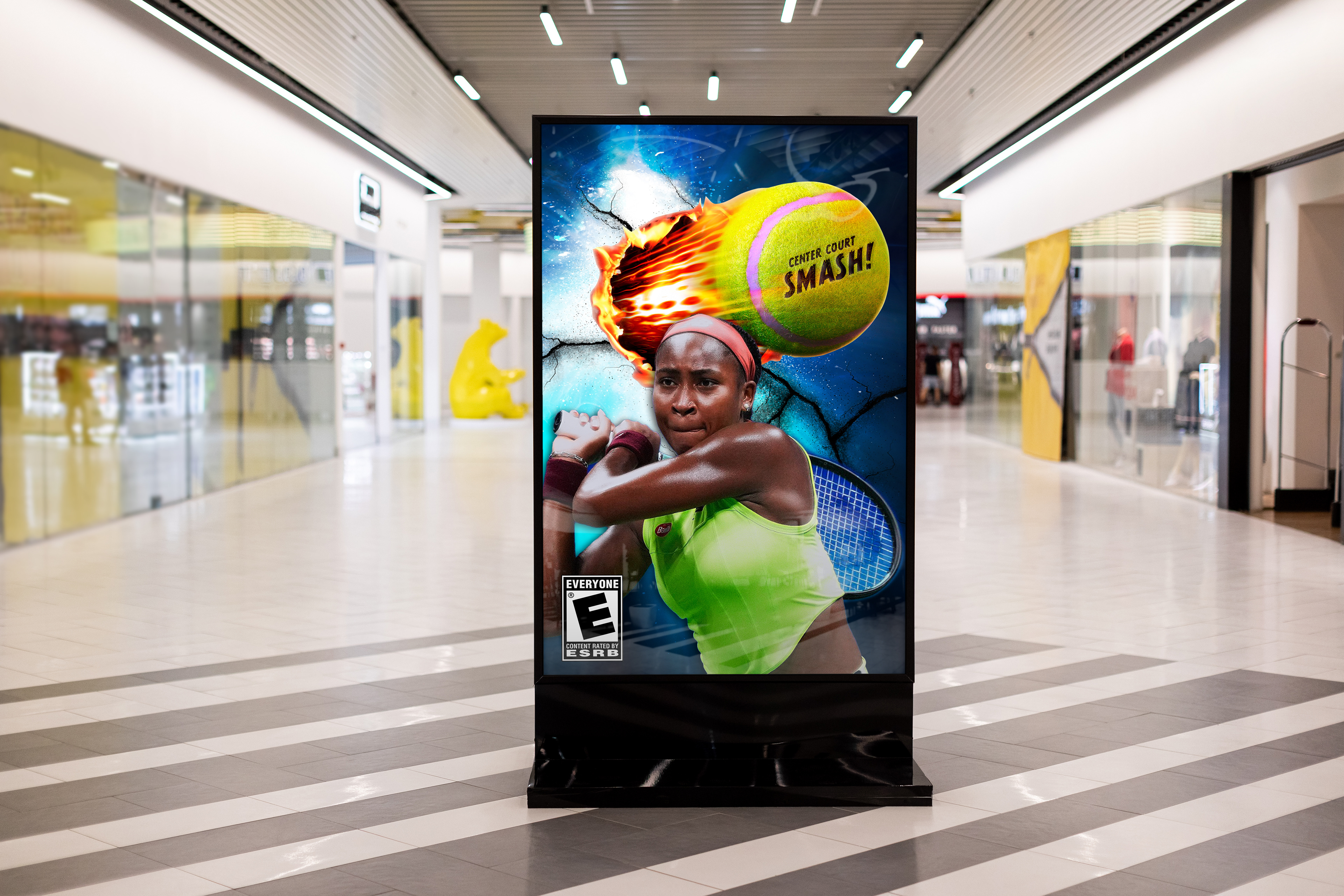 Center Court Smash Video Game Display MockUp