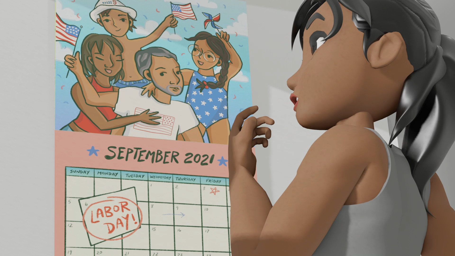 Calendar Illustrations featured in an ad for Ullico, Inc. animated by Josh Burke, 2021