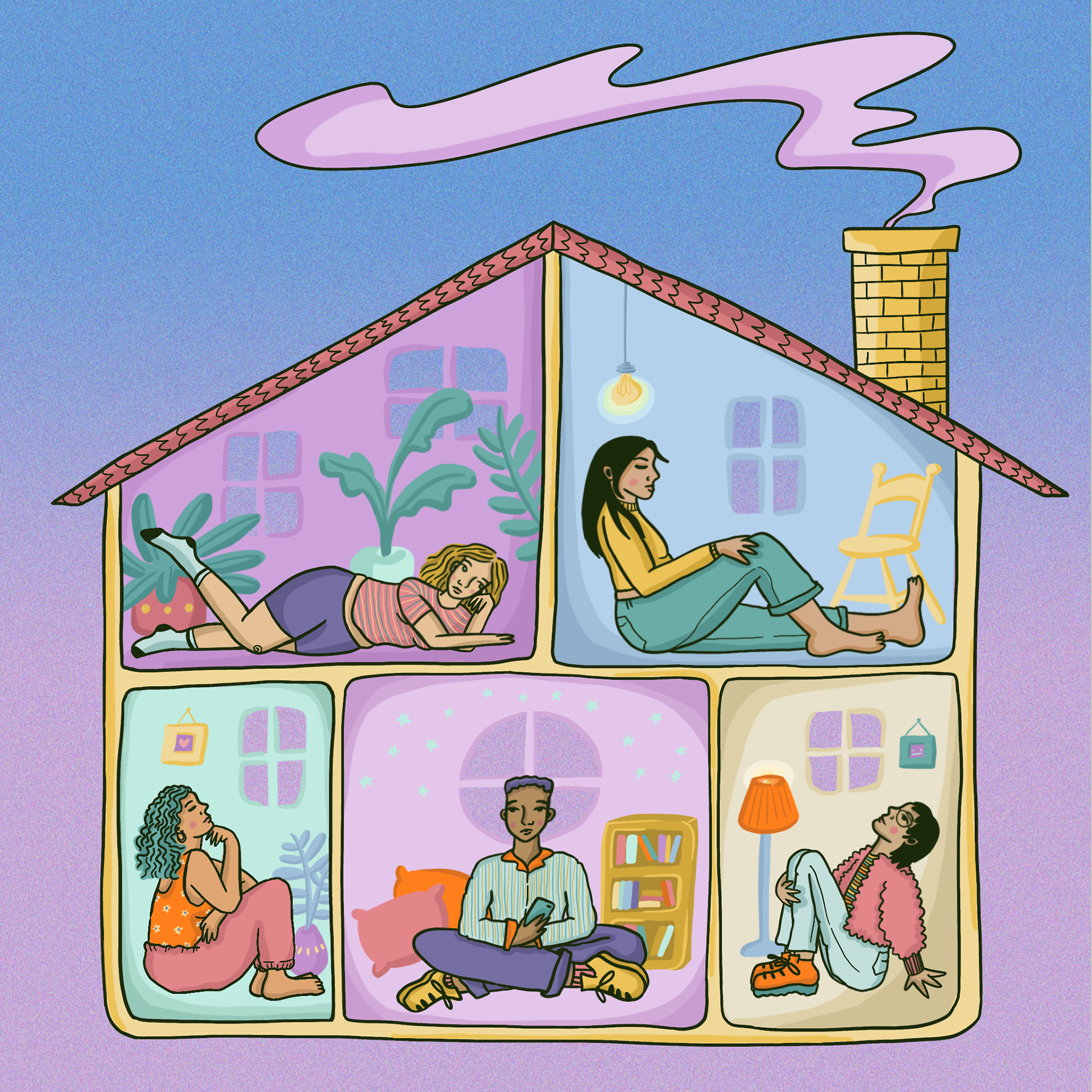 "Privacy in Relationships" illustration for Lithium Magazine, 2021