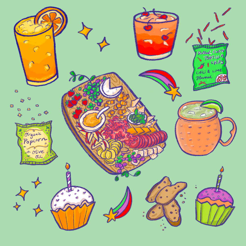 Birthday Menu Illustration for Unpublished Magazine, 2021