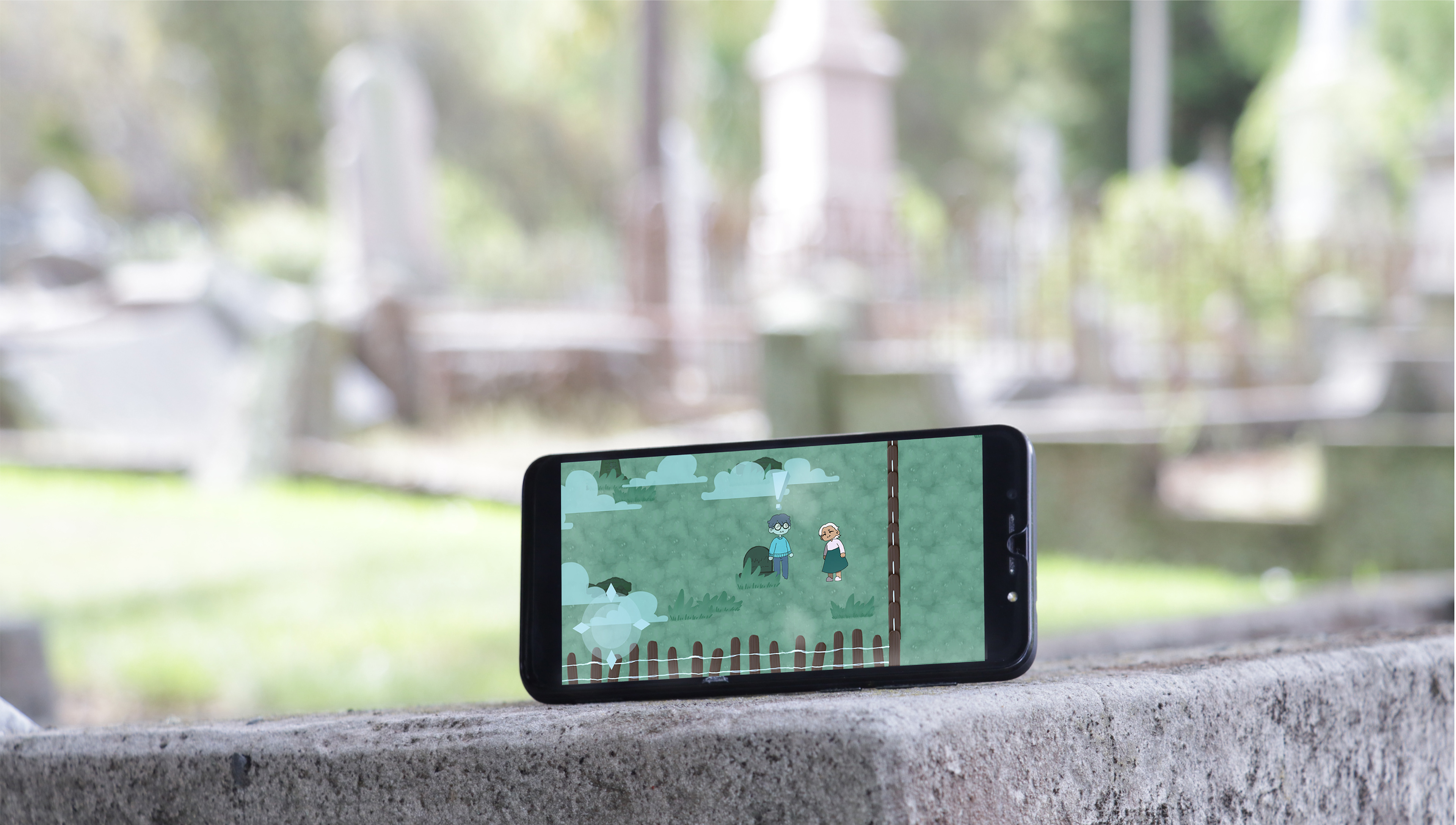 Gameplay, hero shot. Photography and assets by Hina Macmaster, and assets created by Hina and Samantha Lindsey. Programming by Anthony Mellon.