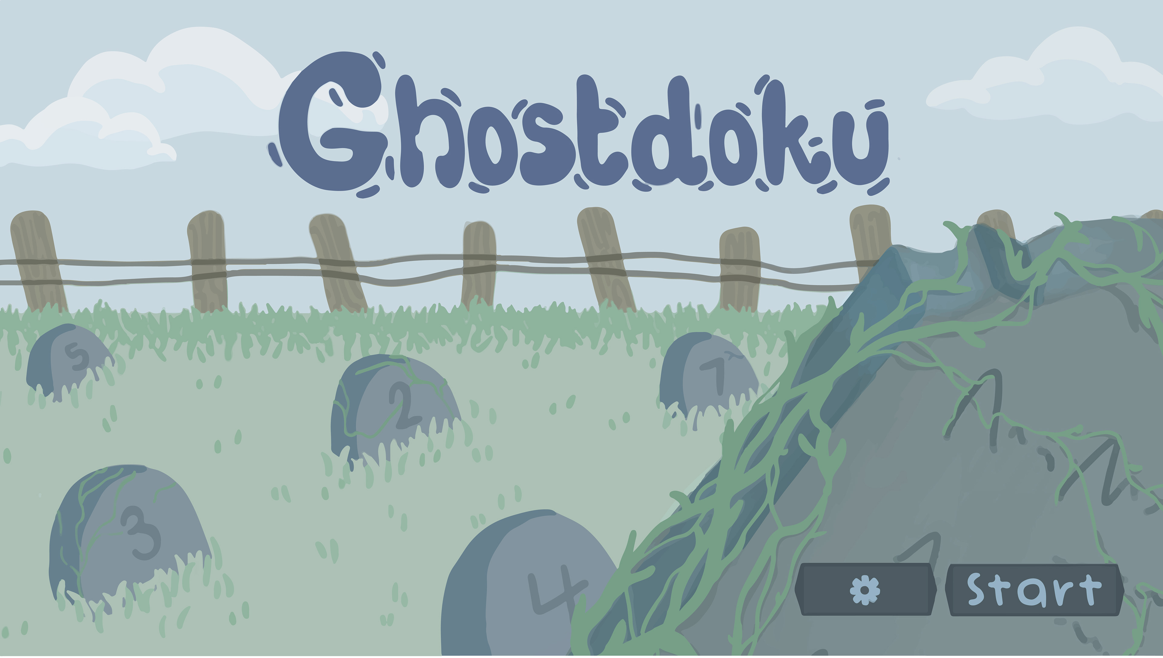 Ghostdoku home screen of the game. Created by Samantha Lindsey.