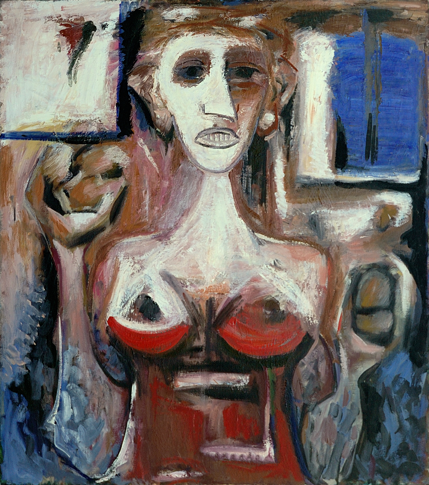 Girl with Red Dress Holding Apples - 2004 - Oil on Canvas - 54.5 x 48.5"