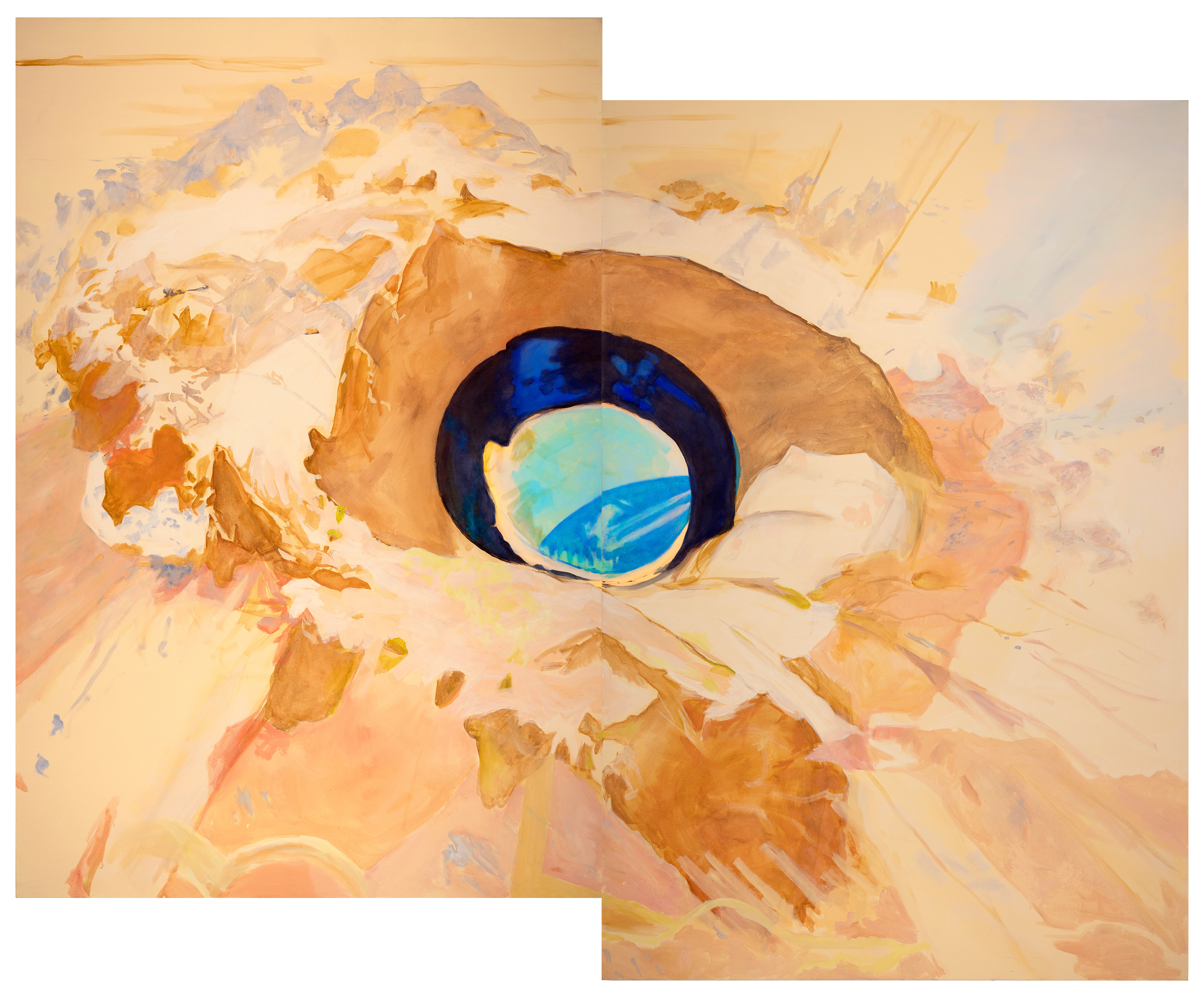 Vortex (96" x 84" oil, acrylic on canvas, diptych, 2025)